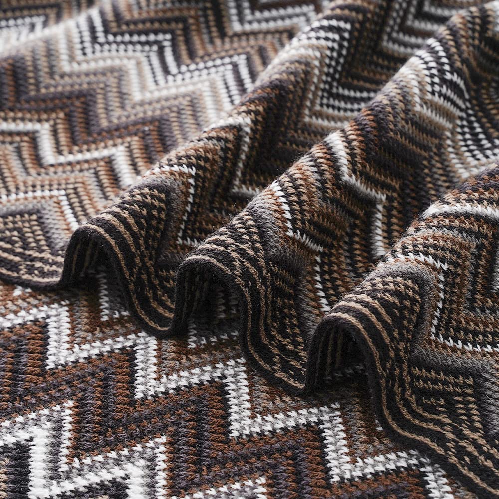 BATTILO HOME Boho Knitted Throw Blanket - Black Soft Mexican Blanket with Tassels (50