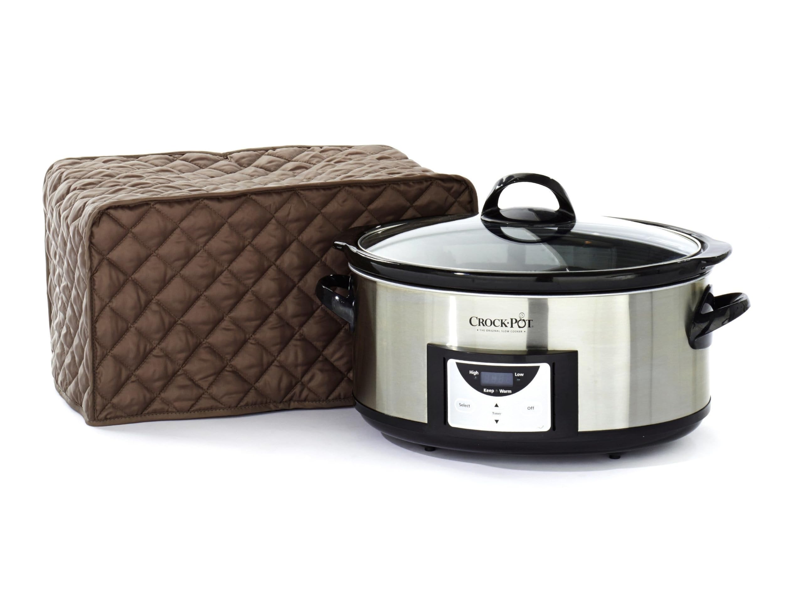 Slow Cooker Cover - Dust Protection & Stain Resistant Washable Appliance Cover for Crock Pots - Bronze Keepsake for Kitchen, Dining Room & Home Decor