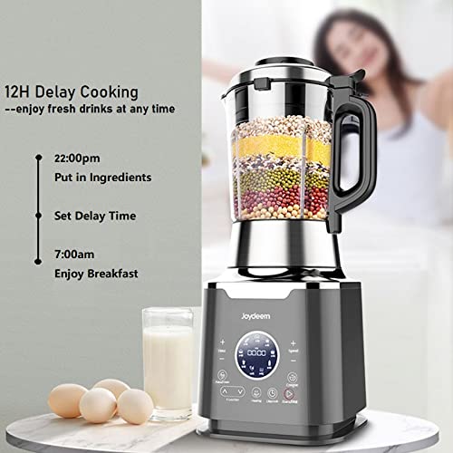Joydeem JD-D16 1200W 1.75L (59 Oz) Hot & Cold Blender for Soy Milk, Juice, Soup & Stews - Multi-Functional Kitchen Appliance for Smoothies, Baby Food & Healthy Cooking (Black)