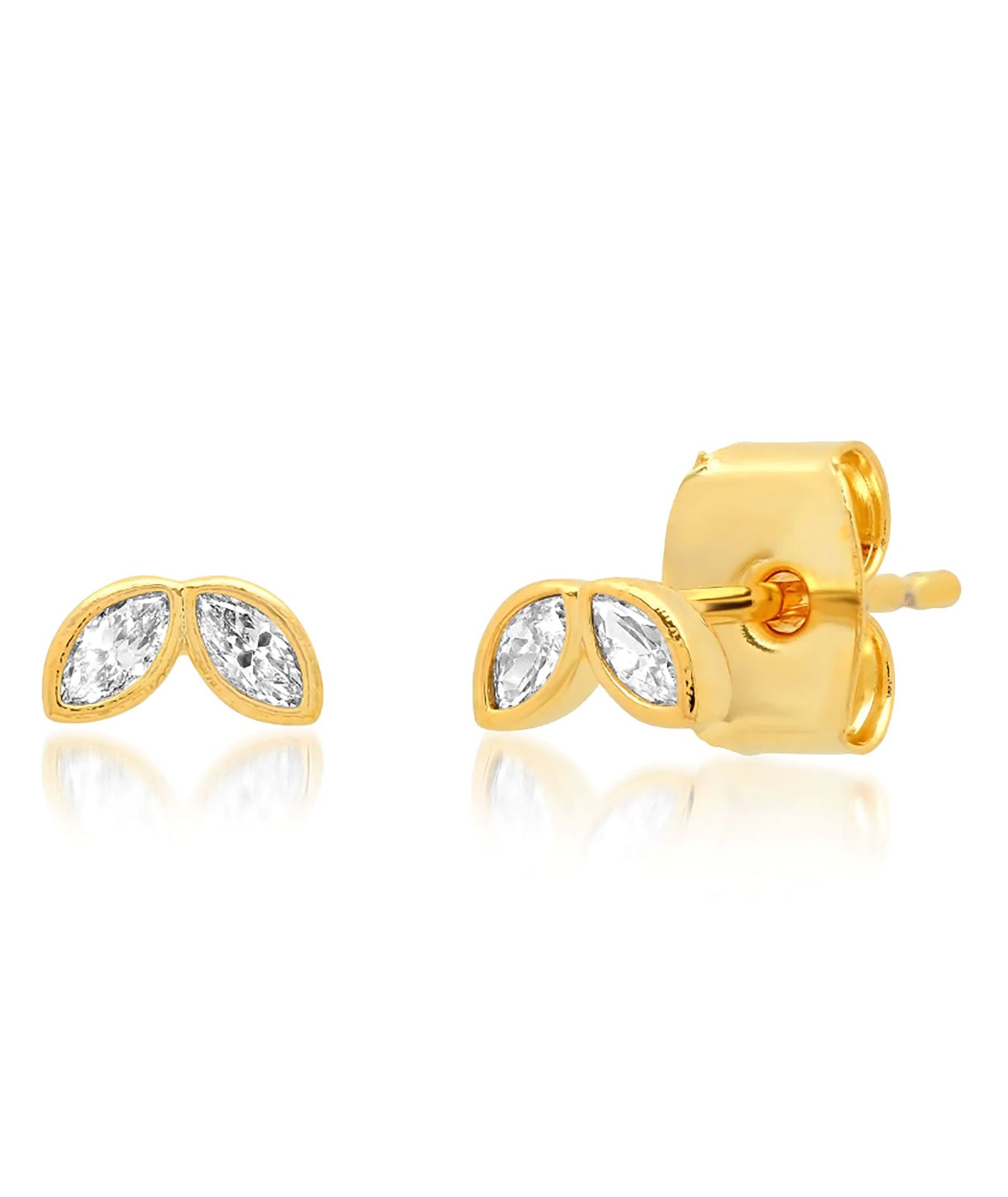 14K Gold Plated CZ Stud Earrings for Women - Hypoallergenic Cubic Zirconia Earrings for Daily Wear & Special Occasions
