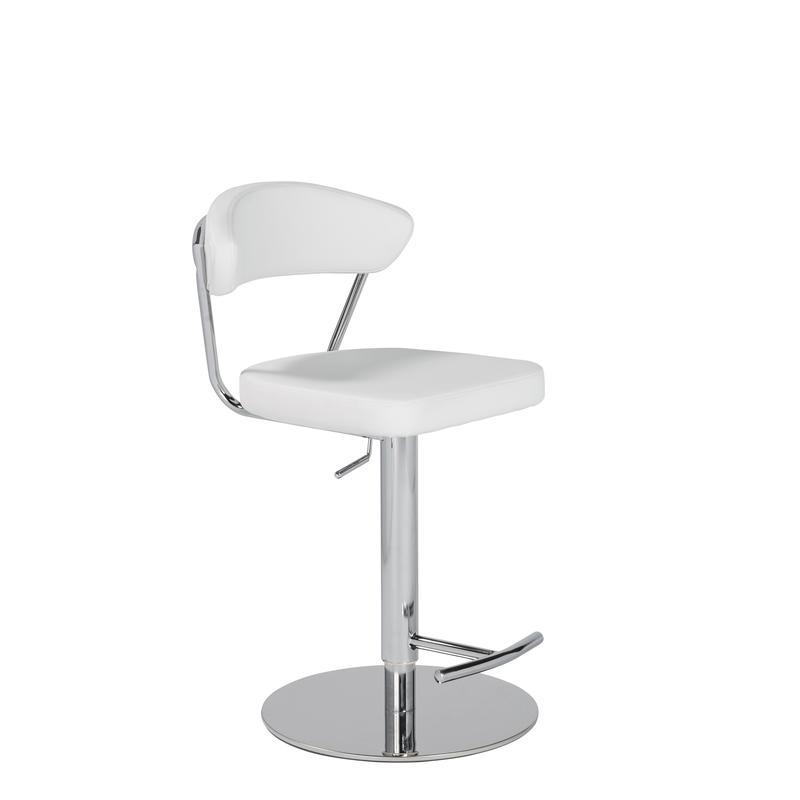 EURO Draco Adjustable Height Bar Stool - Modern Kitchen Island & Counter Stool for Home, Bar, Restaurant - Comfortable Swivel Seat with Footrest
