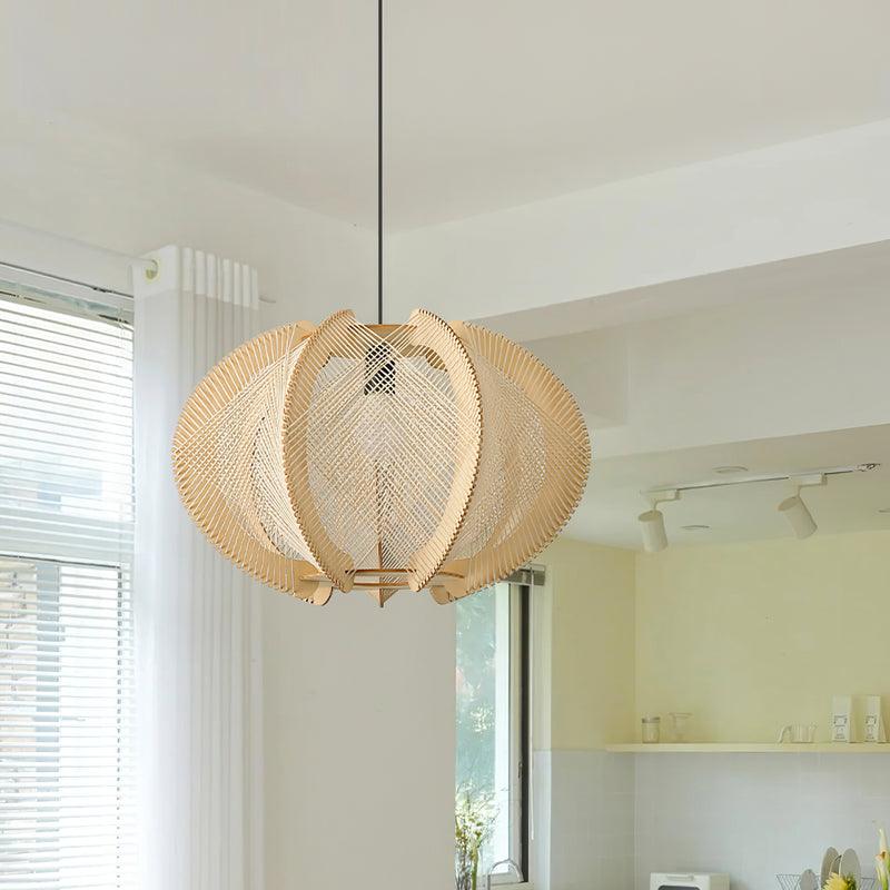 Stylish Java Pendant Light - Modern Handmade Rattan Hanging Lamp for Kitchen Island, Dining Room & Bedroom Decor - Perfect Boho Home Lighting Fixture