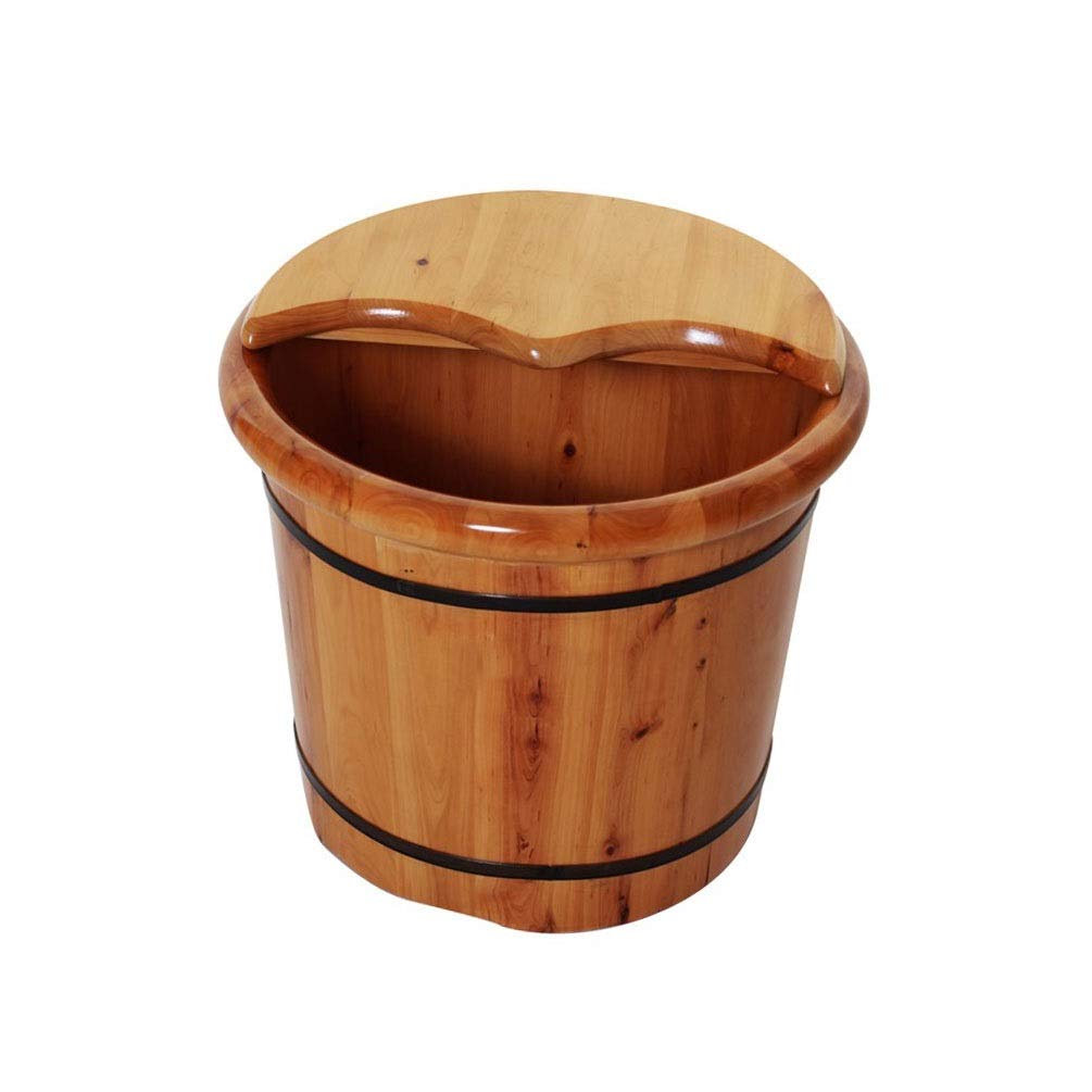 Premium Solid Wood Foot Soak Tub - Large Wooden Foot Bath Bucket for Home Spa & Relaxation | Deep Soaking Foot Massage Basin for Adults | Perfect for Stress Relief, Pedicures & At-Home Foot Care