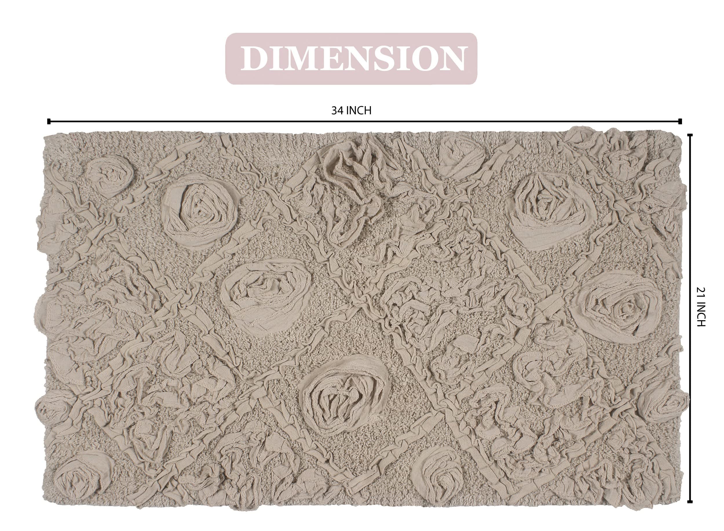 Premium 100% Cotton Bath Rug Set - Ultra Soft & Absorbent Non-Slip Bathroom Mat, Washable 21
