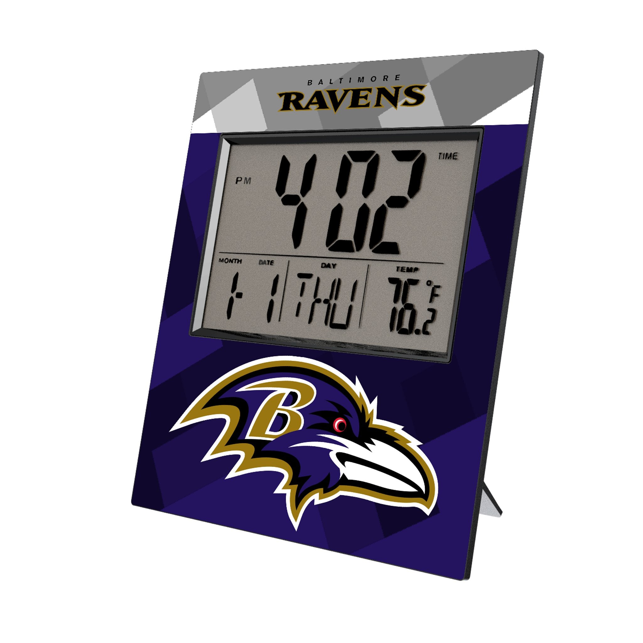 Baltimore Ravens Color Block Wall Clock - NFL Team Decor for Home, Office & Game Room - Perfect for Fans & Sports Enthusiasts