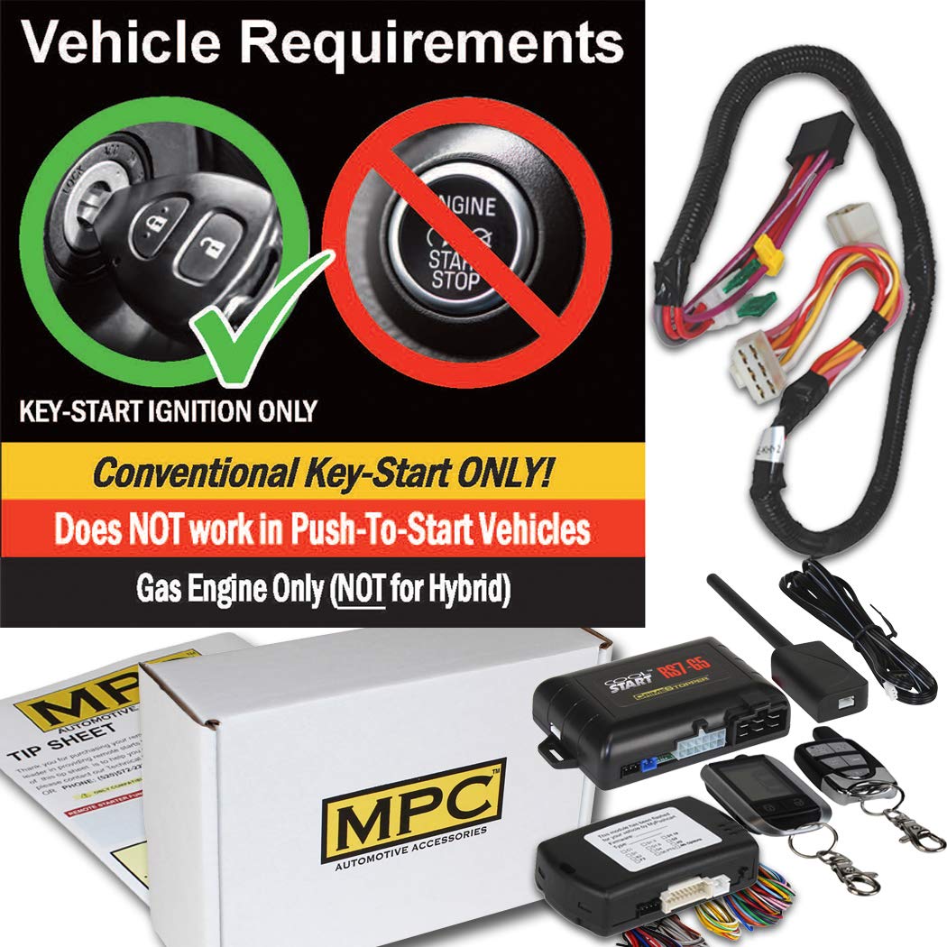 MPC Complete 2-Way LCD Remote Start & Keyless Entry Kit with T-Harness for Kia Rio 2012-2017 - Preloaded Firmware | Easy Installation for Cold Weather & Secure Vehicle Access