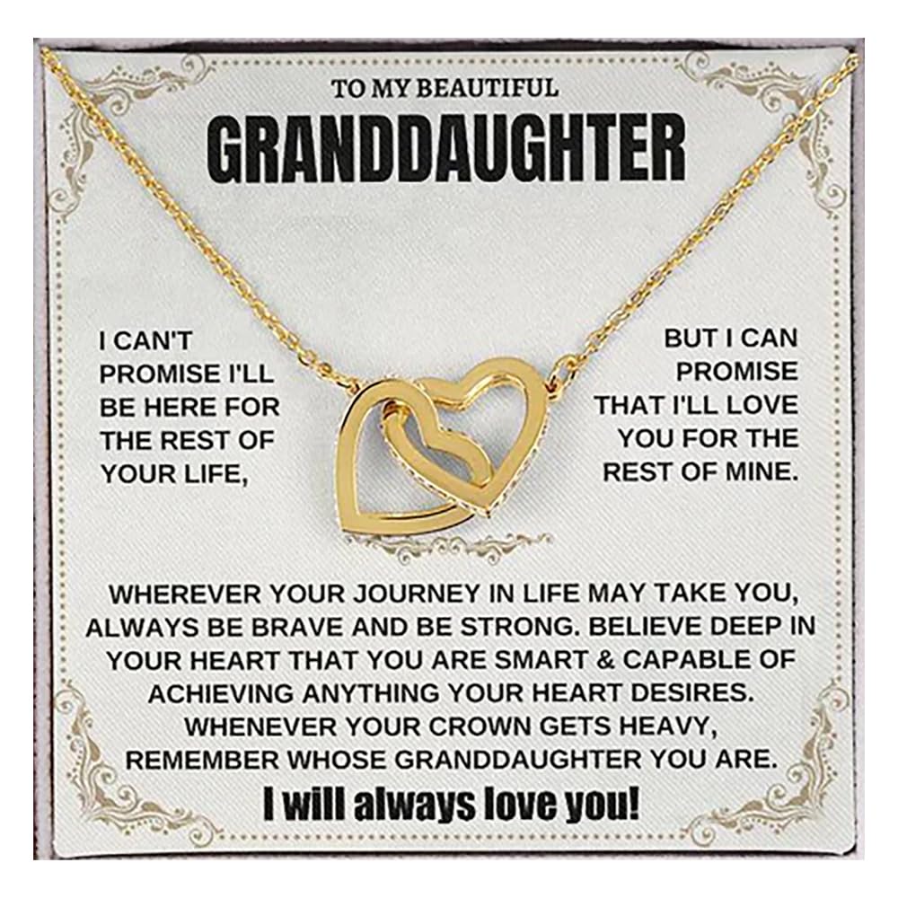 Granddaughter Necklace - Personalized Jewelry Gift for Granddaughter from Grandpa & Grandma | Birthday, Graduation Pendant with Message Card & Gift Box | Perfect for Special Occasions & Heartfelt Moments