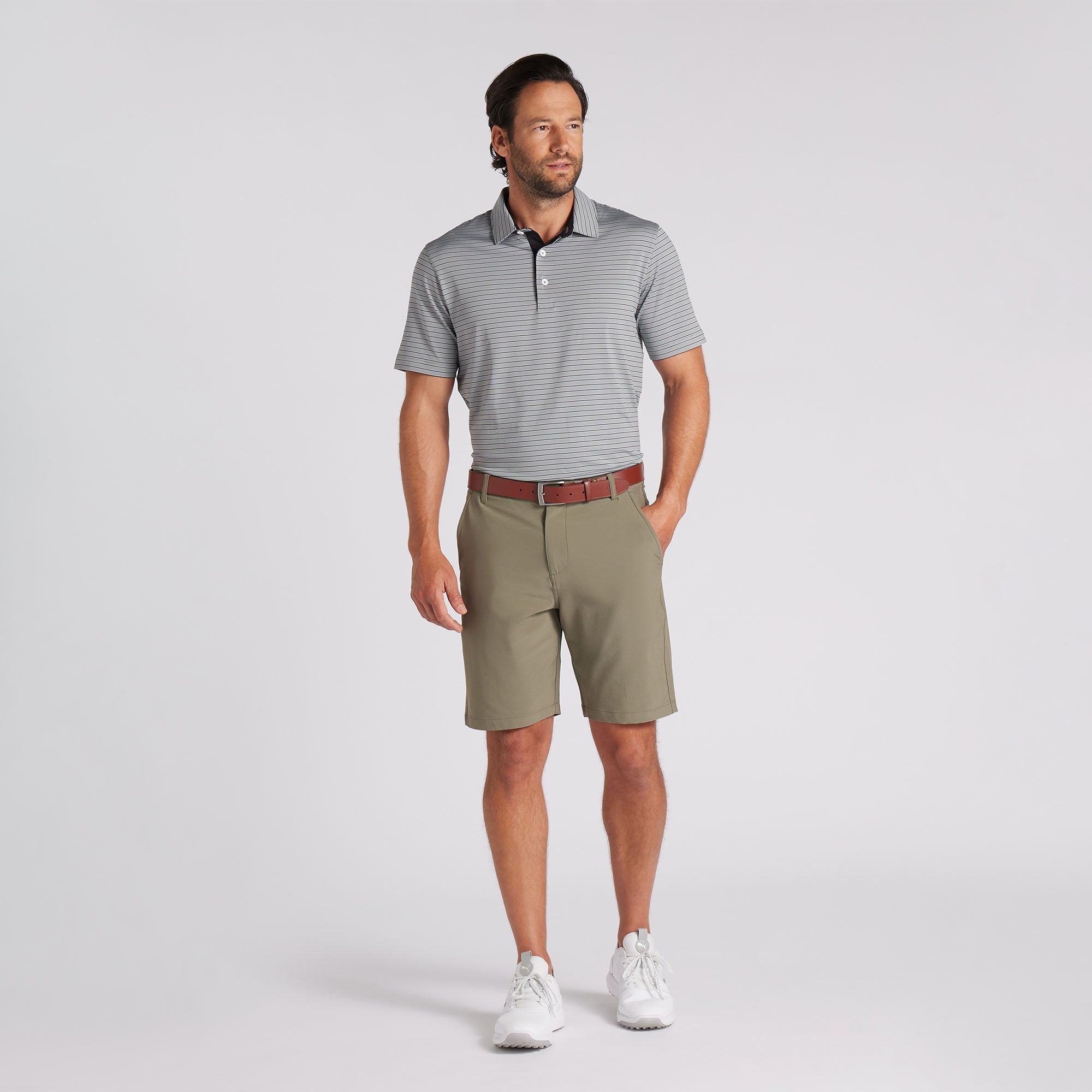 101 Solid 9 Golf Shorts for Men - Breathable & Stretchable Dark Sage Green Athletic Shorts | Perfect for Golfing, Running & Casual Wear