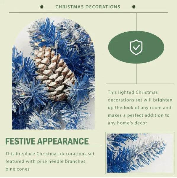 4ft Pre-Lit Artificial Christmas Tree - Flocked Pine with Warm White LED Lights for Home, Office & Holiday Decor