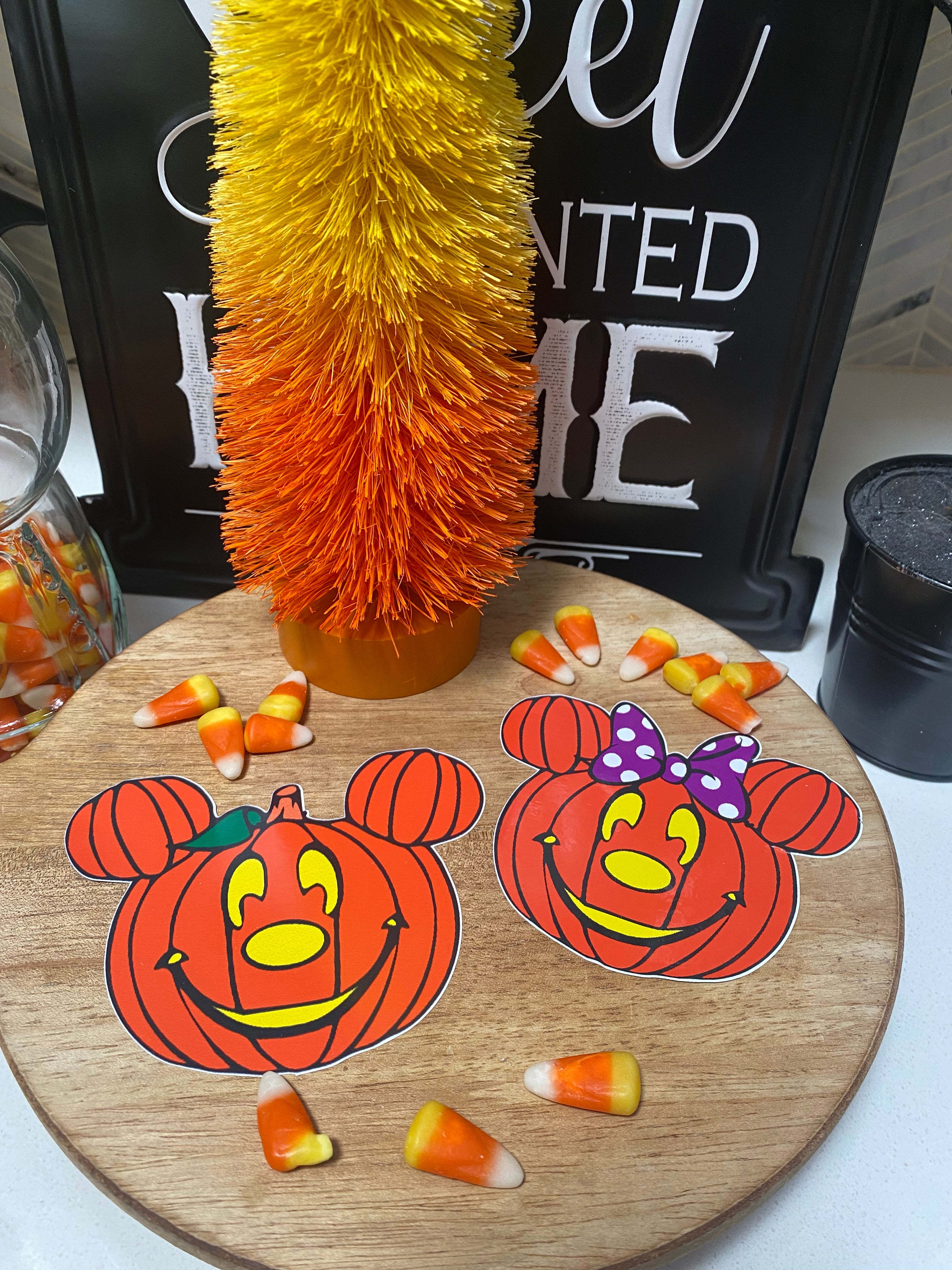 Halloween Mouse Pumpkin Stickers Set - 50PCS Adhesive Decals for Party Decorations, DIY Crafts, Scrapbooking & Pumpkin Carving