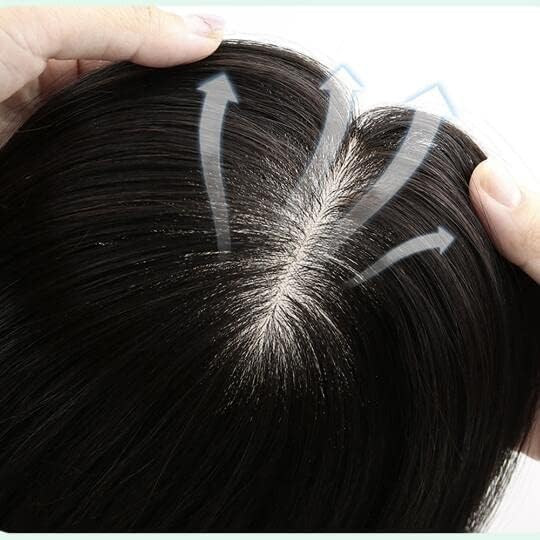 Premium Human Hair Toppers for Women - 4x4cm Full Silk Base Straight Hairpiece for Thinning Hair (16