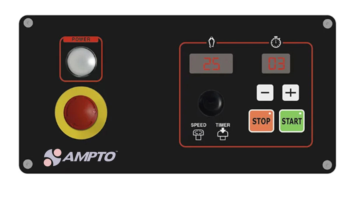 AMPTO Twin Diving Arms Mixer - 123 1/2 lb Dough Capacity, 208-220V/60/1PH Commercial Dough Mixer (Model IBT55INV) - Perfect for Bakeries, Pizza Shops & Commercial Kitchens