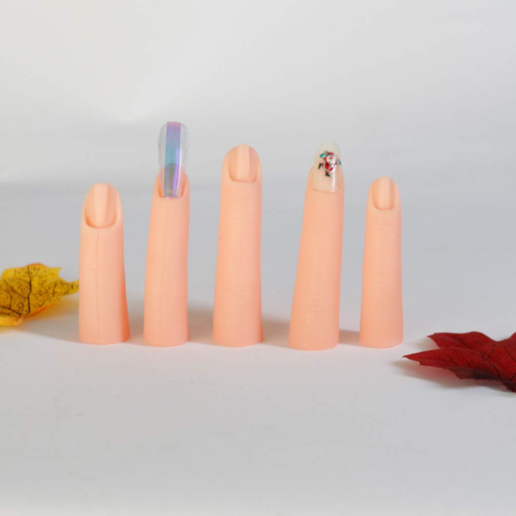 5pcs Fake Finger Model for Nail Practice - Acrylic Thumb & Silica Gel Training Fingers for DIY Manicure, Nail Art & Professional Training | Perfect for Nail Technicians, Students & Home Use