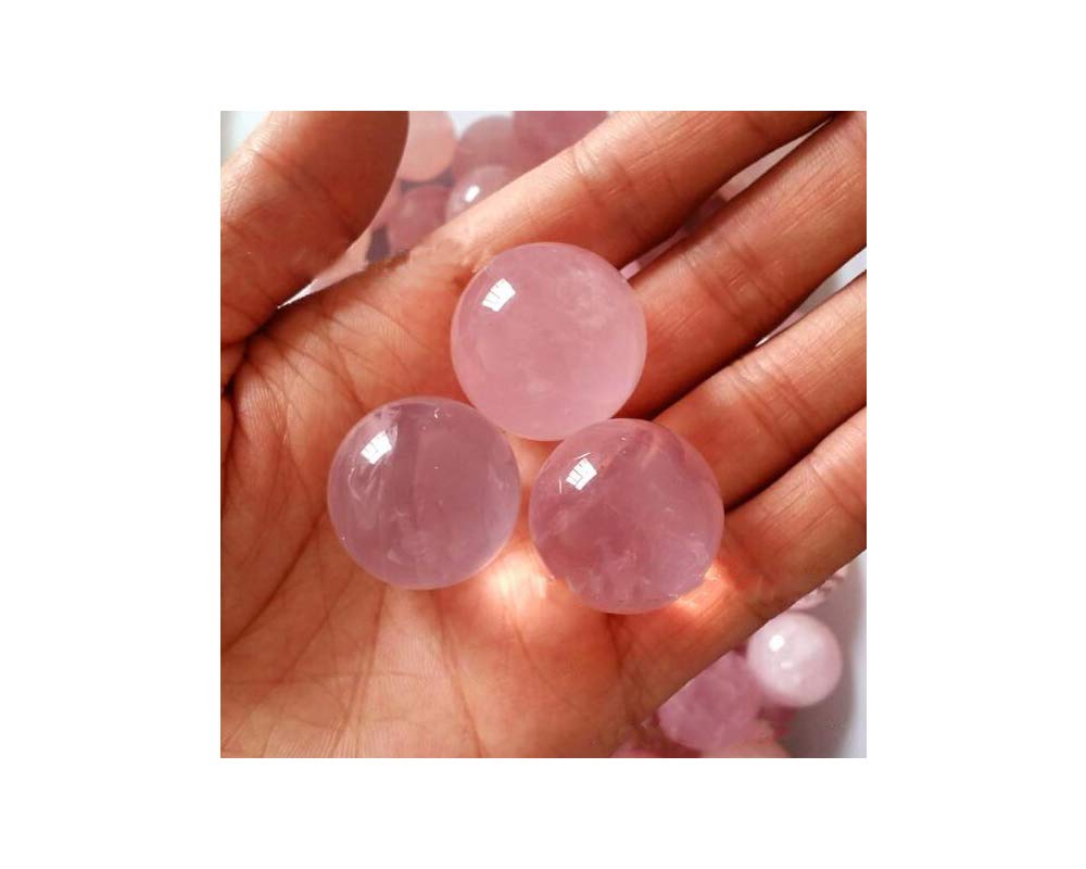 Natural Rose Quartz Healing Crystal Sphere - Pack of 10 Small Gemstone Balls (0.78