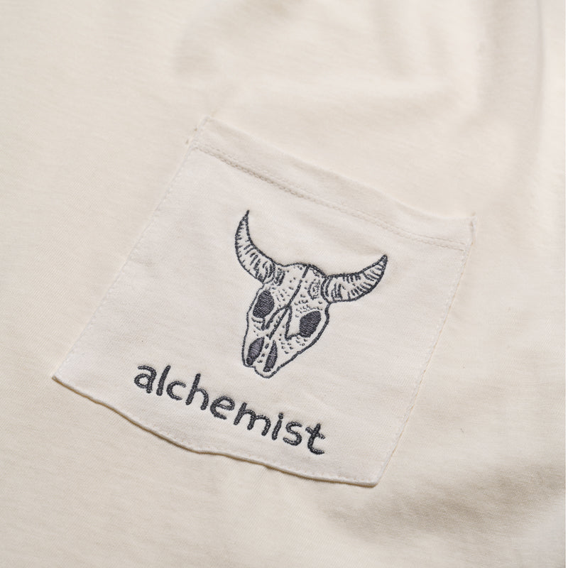 Alchemist Dane Pocket Tee - Premium Cotton Men's T-Shirt with Chest Pocket - White Alyssum Color - Casual Wear & Street Style Fashion