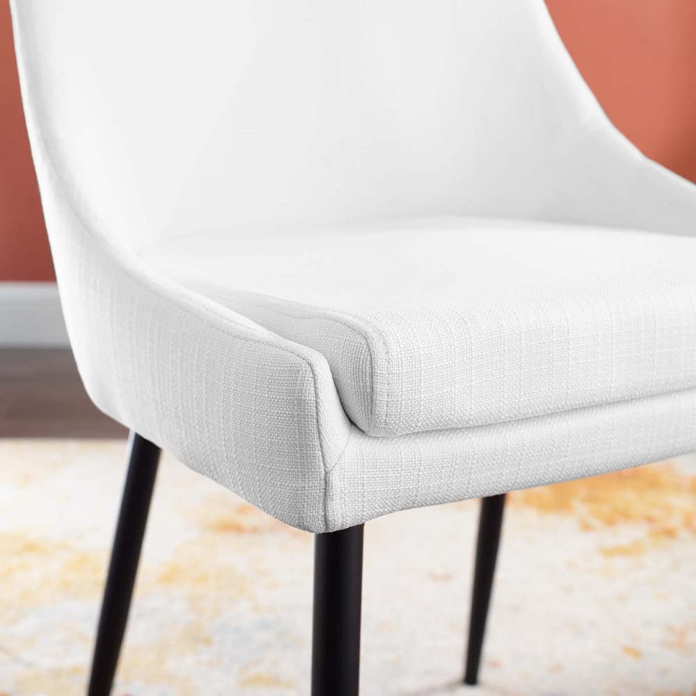 Modway Viscount Upholstered Fabric Dining Chairs - Set of 2, Black & White - Modern Kitchen & Dining Room Furniture for Home & Restaurant Use