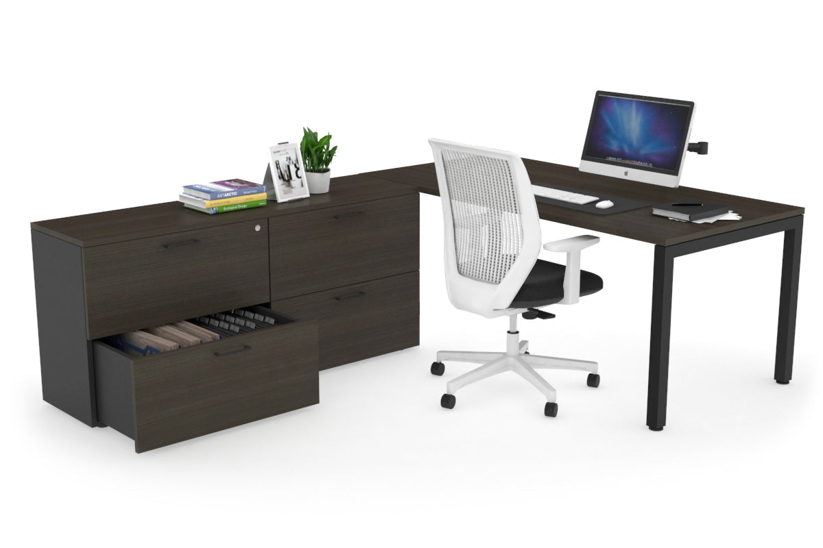 Quadro Square Executive Desk Black Frame [63