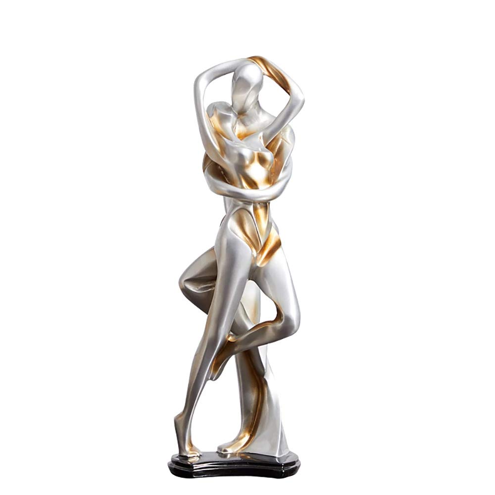 LILOVE Kissing Dancer Couple Figurine - Handcrafted Resin Lovers Statue for Wedding Decor, Anniversary Gift & Home Decoration | Romantic Tabletop Sculpture for Living Room, Bedroom & Wedding Centerpiece
