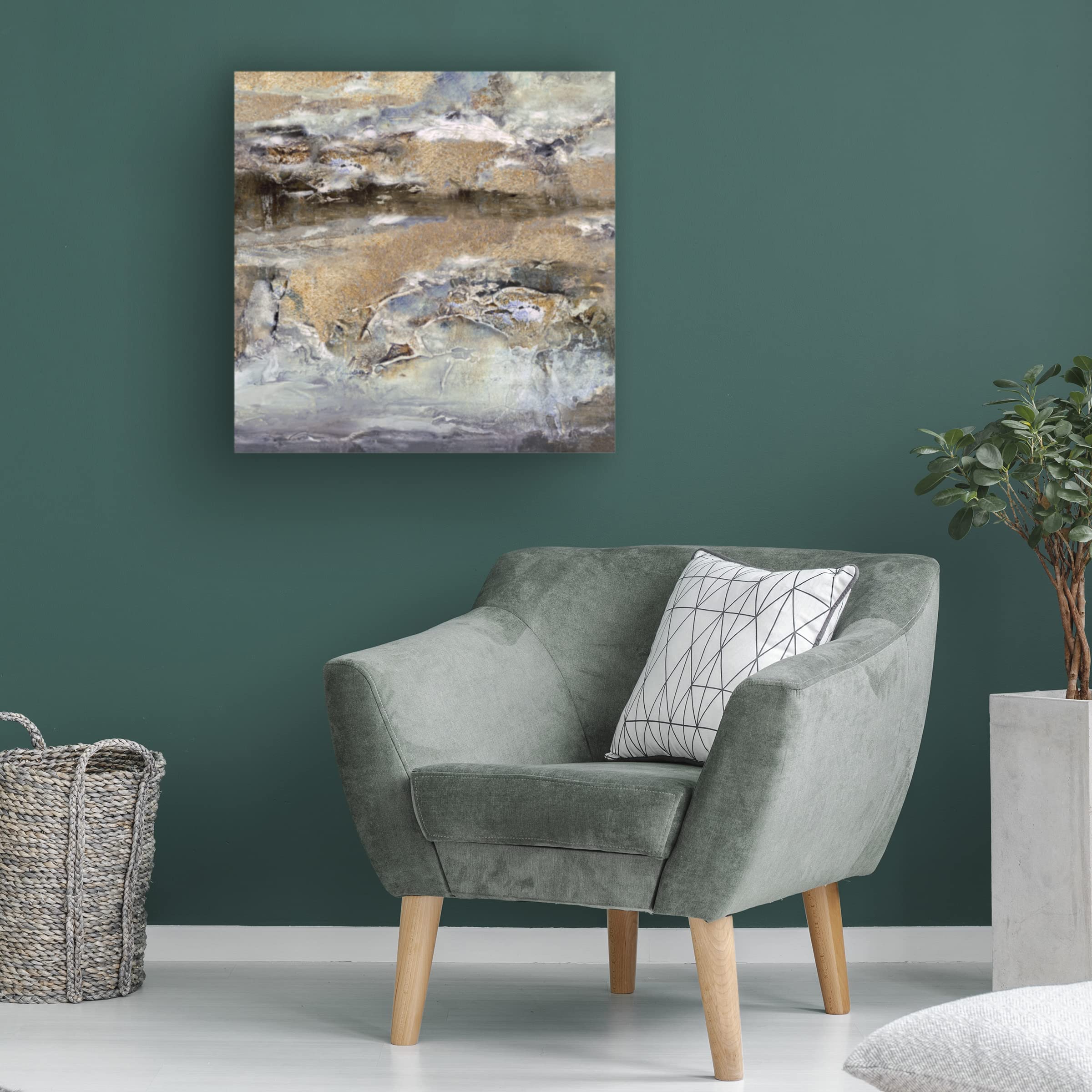 Scherrer Finch 'Gilt Sandstone I' Canvas Wall Art - Handmade Modern Abstract Painting for Living Room, Bedroom & Office Decor - Perfect Gift for Art Lovers