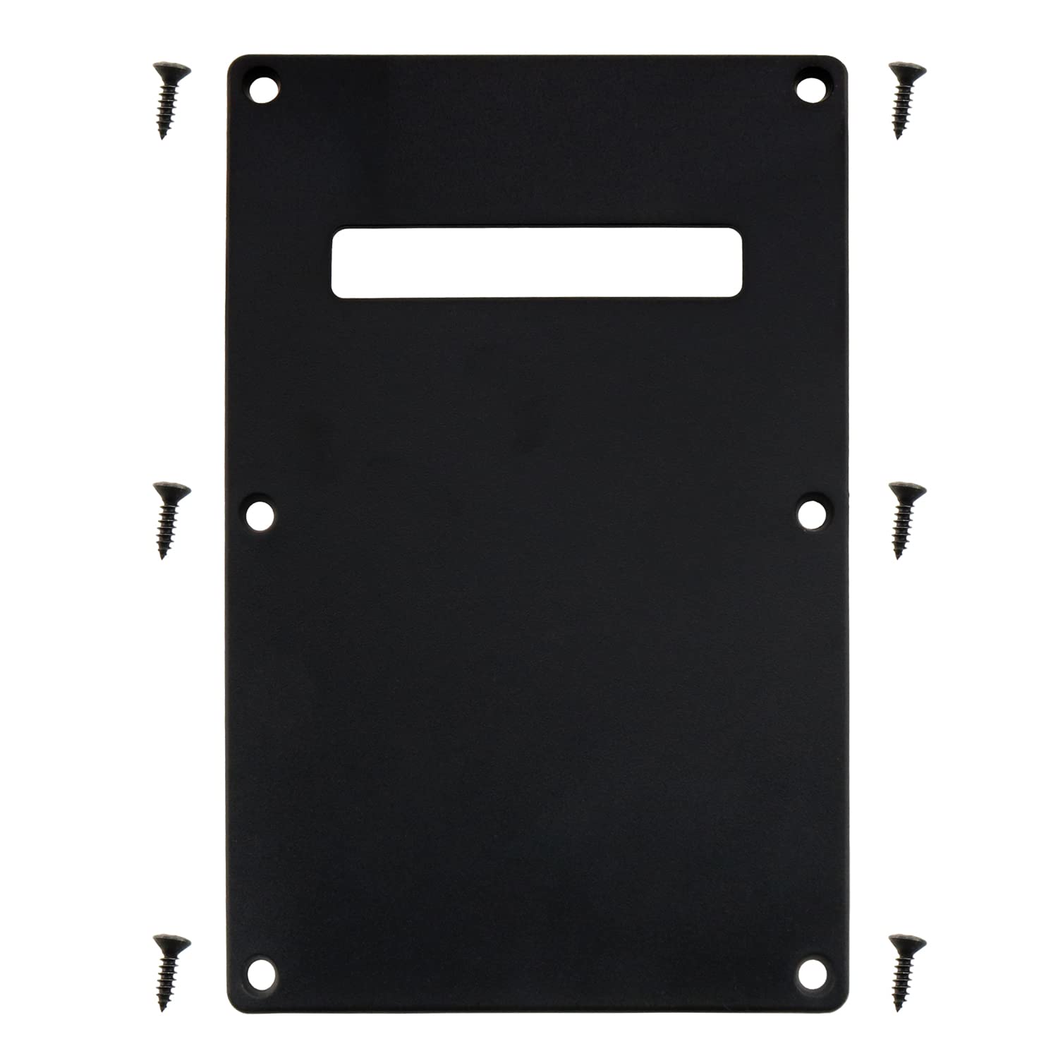 LUORNG Black Electric Guitar Back Plate Set - Includes Neck Plate, Tremolo Cover, Pick Guard & 6 Screws for ST SQ Electric Guitars | Perfect for DIY Repairs, Upgrades & Maintenance