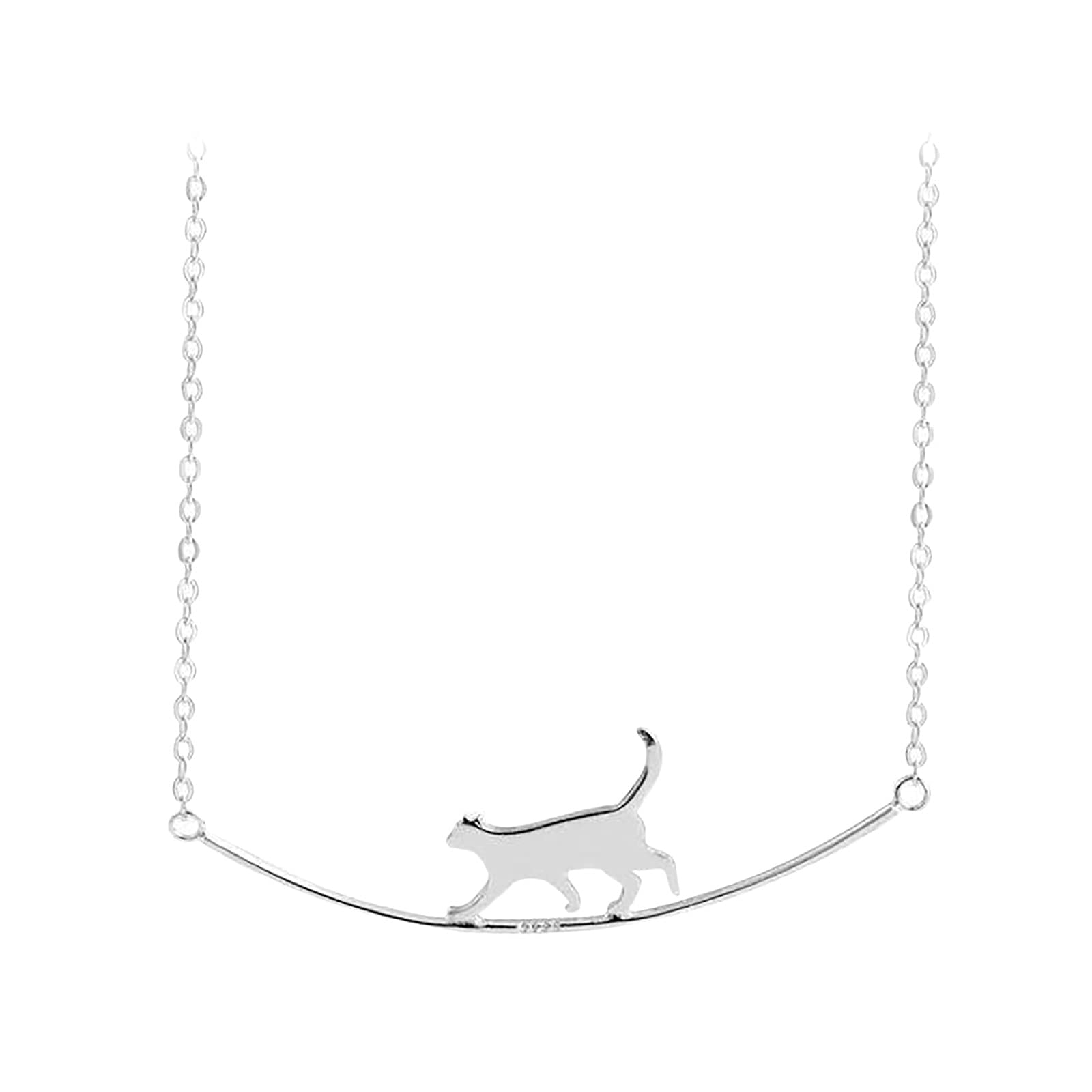 Cute Climbing Cat Pendant Necklace - Dainty Chain Cat Clavicle Jewelry for Women | Perfect Gift for Cat Lovers, Casual Wear & Special Occasions