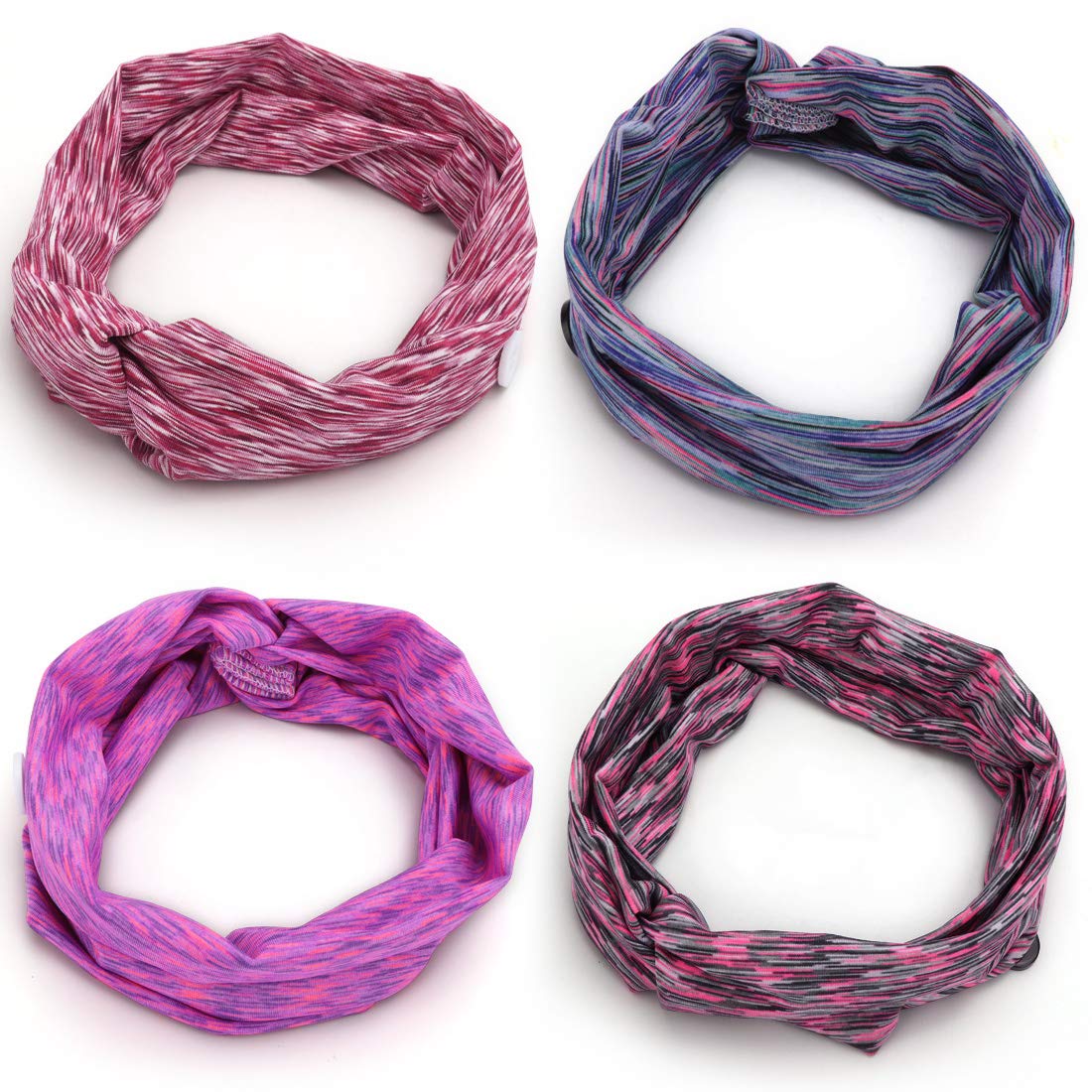 Women's Button Headbands with Ear Protection - Boho Elastic Hair Bands for Yoga, Running & Workouts - Moisture-Wicking Sweatband Head Wraps - Perfect Gift for Active Friends (Great for Gym, Sports & Outdoor Activities)