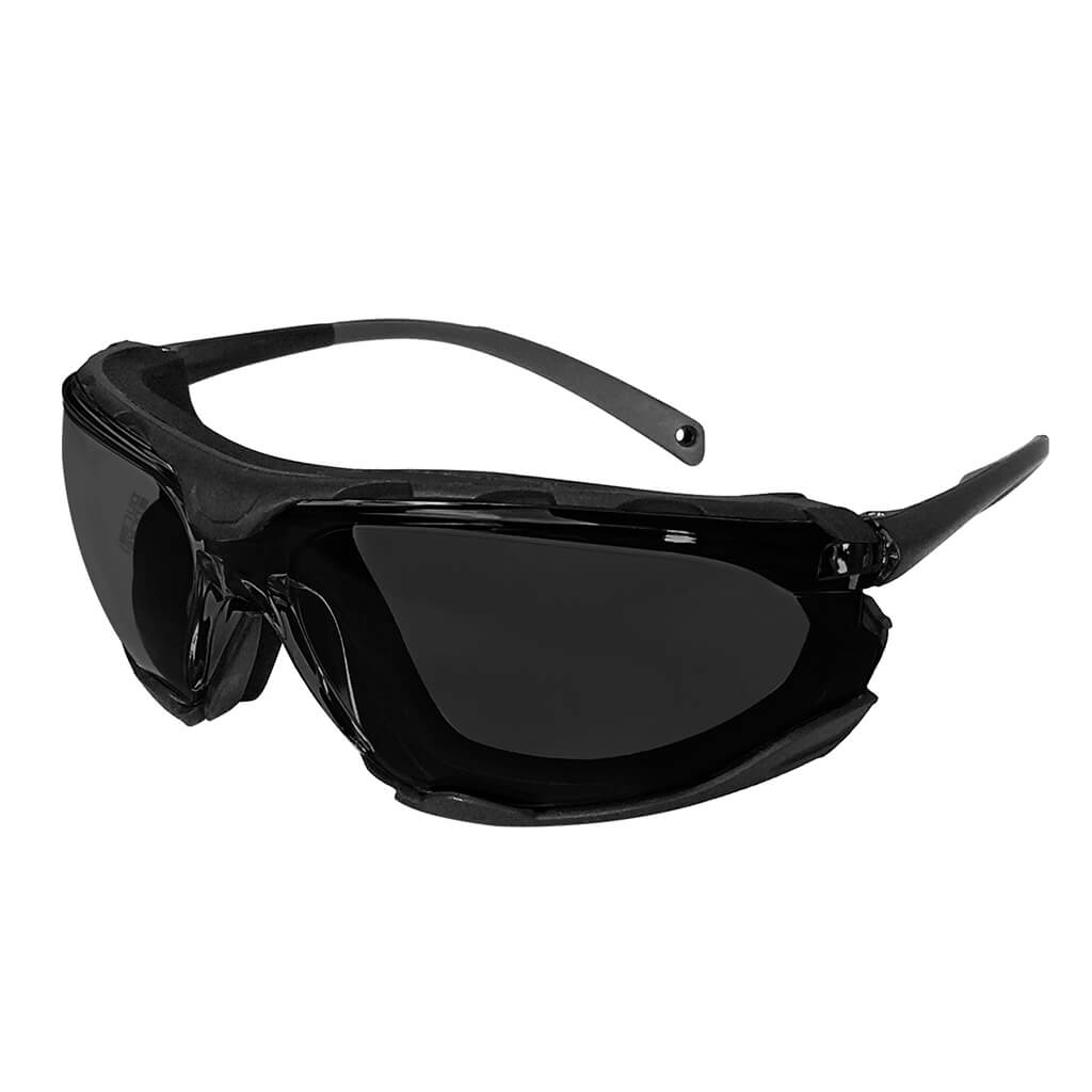 DuraDrive A07 28S Smoke Lens Safety Goggles - Anti Scratch, Anti Fog, Removable Foam Gasket - Perfect for Woodworking, Construction & DIY Projects