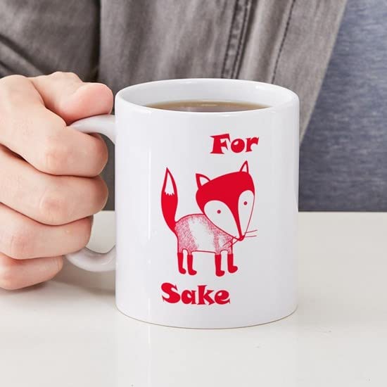 For Fox Sake 11 oz Ceramic Coffee Mug - Funny Fox Design Coffee Cup for Office, Home & Gifts (325ml)