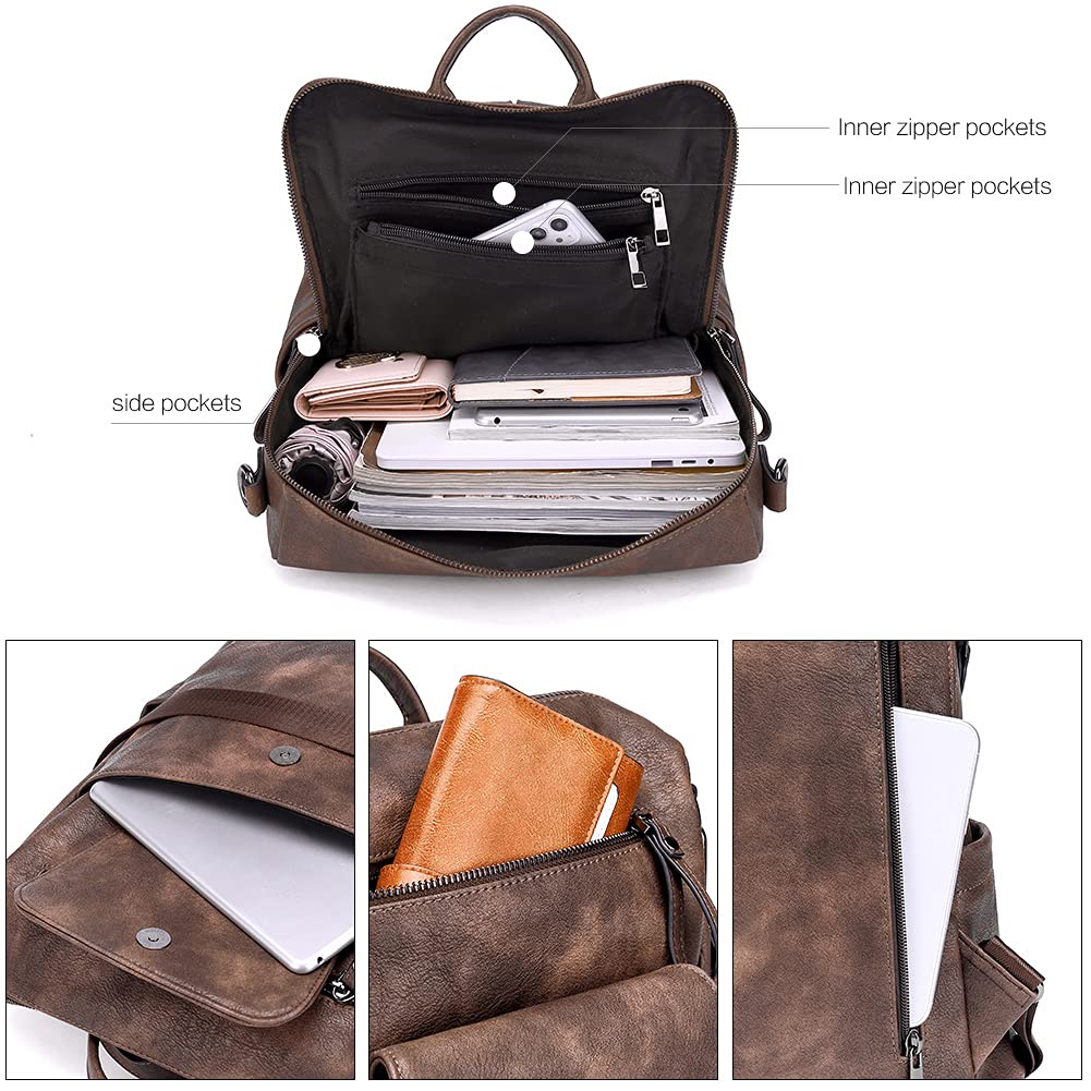 CLUCI Genuine Leather Backpack Purse for Women - Large Convertible Anti-Theft Travel Backpack Handbag | Perfect for Work, College & Weekend Getaways
