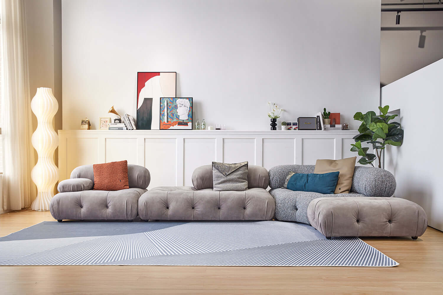 Luxury Modern Modular Sectional Sofa - Custom Fabric Options for Living Room, Lounge & Home Theater - Comfortable & Stylish Sofa Set for Family Gatherings & Entertainment