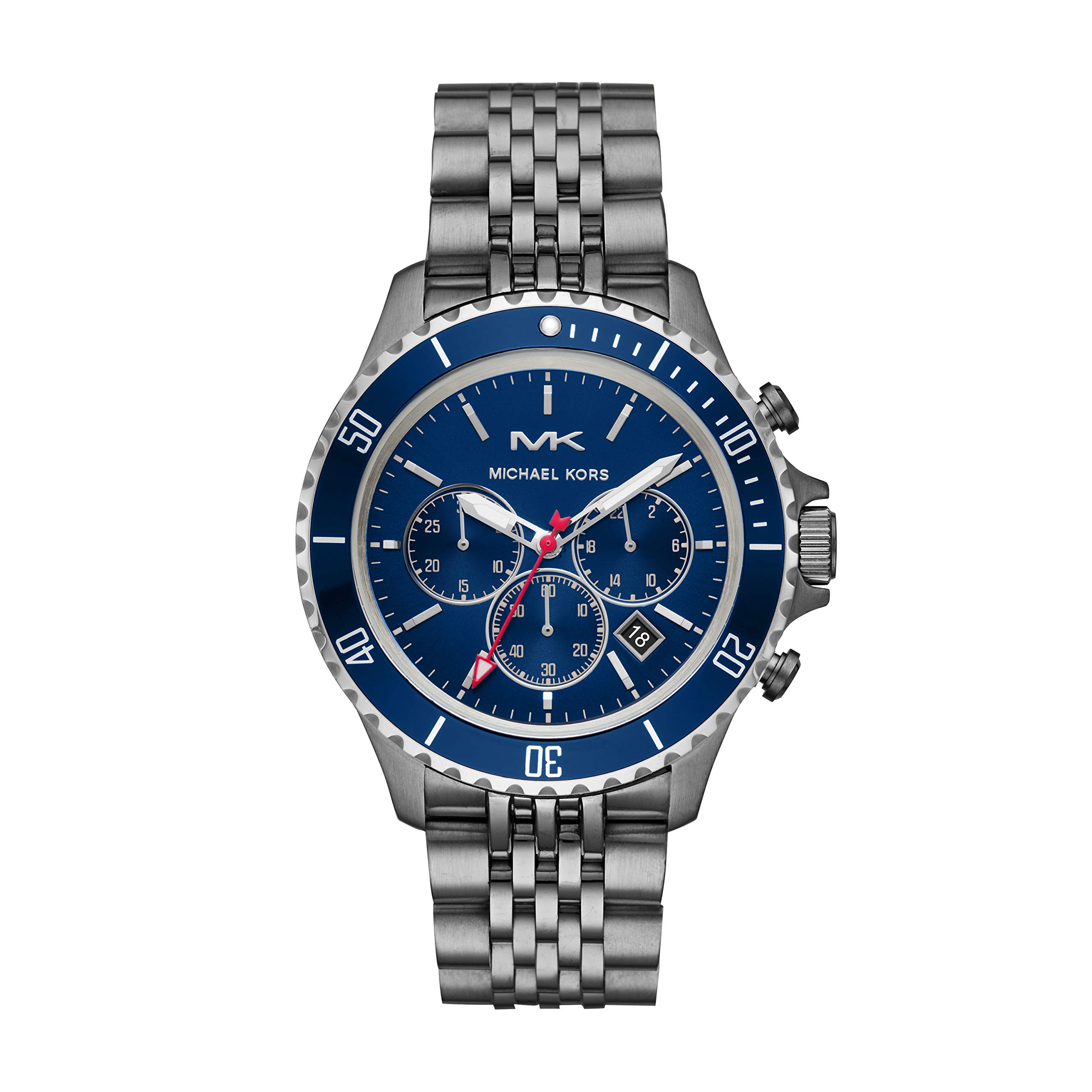 Michael Kors Bayville Chronograph Stainless Steel Watch for Men - Water Resistant Luxury Timepiece for Business, Casual & Formal Occasions