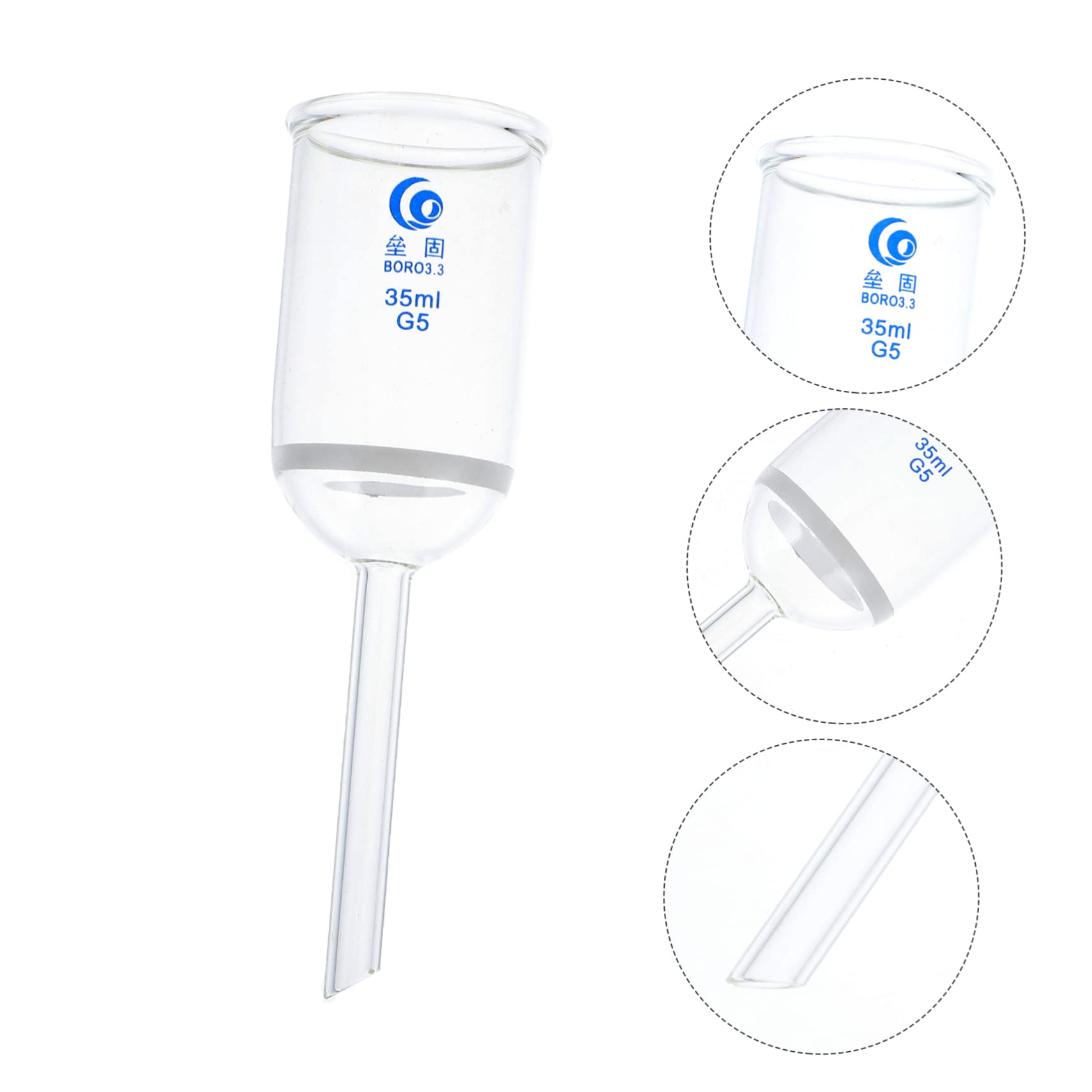 Premium 35ml Glass Sand Funnel & Laboratory Funnel - Fine Craftsmanship for Vacuum Filtration, Canning, and Scientific Experiments | Ideal for Chemistry Labs, Home Brewing, and DIY Projects