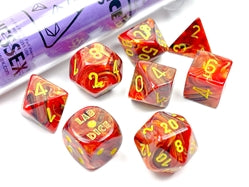 Chessex Lab Dice CHX 30050 Underworld/Yellow Polyhedral 7-Piece Dice Set for D&D, Pathfinder, and Tabletop RPG Gaming