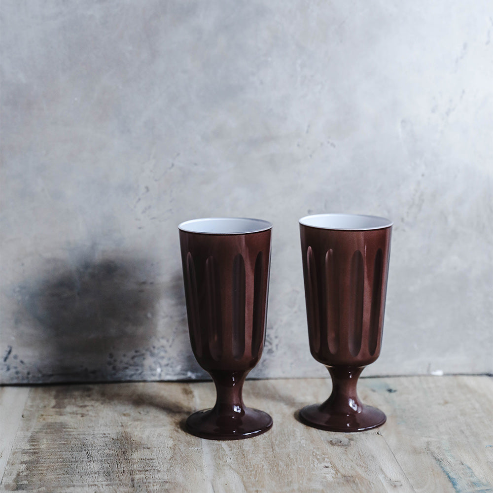 Premium Chestnut Footed Drinking Glass Set - Elegant Stemware for Wine, Cocktails & Special Occasions - Perfect for Dinner Parties, Weddings & Home Decor