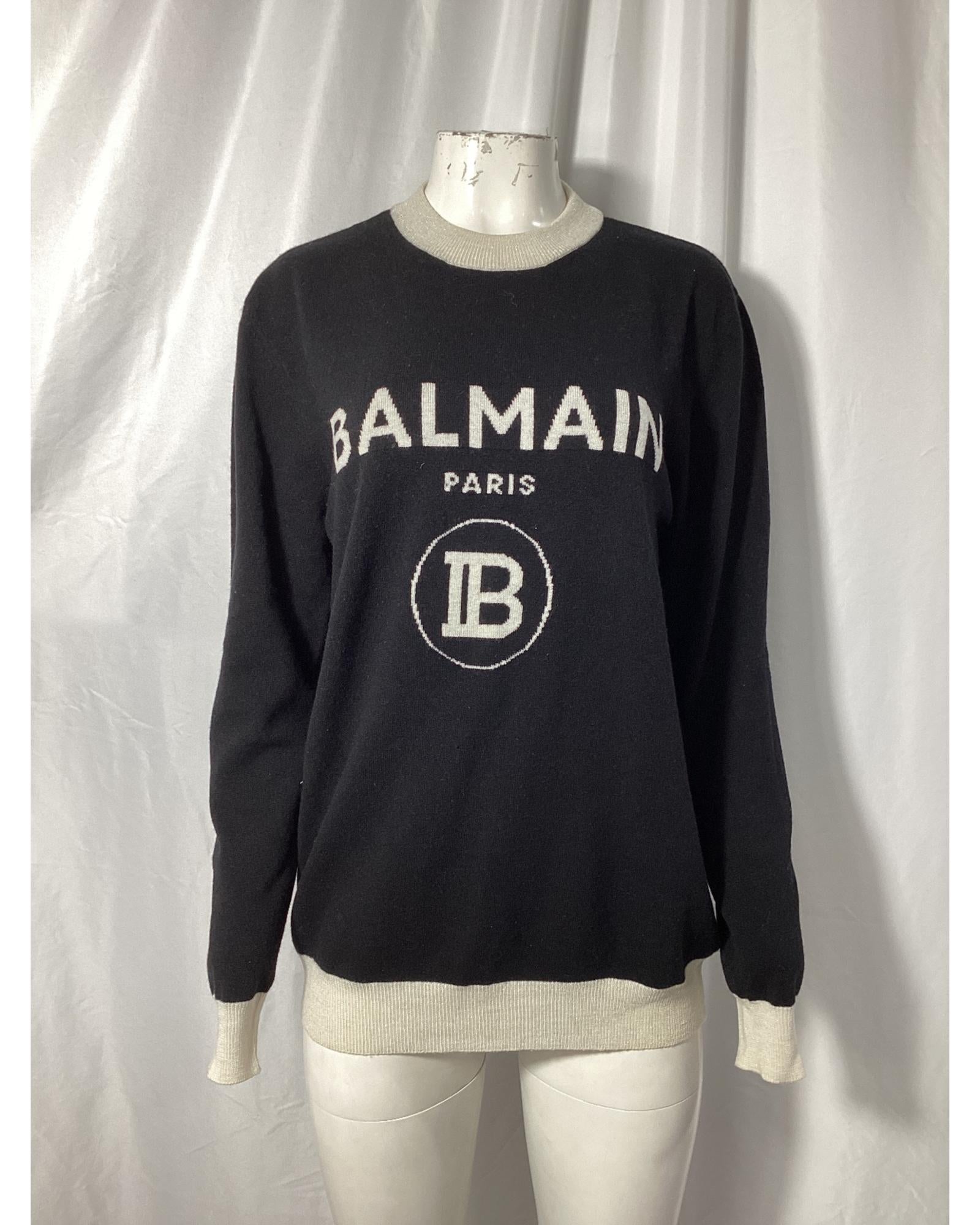 Balmain Logo Cashmere Sweater for Women - Luxury Soft Knit Pullover for Fall & Winter - Perfect for Office, Parties & Casual Outfits