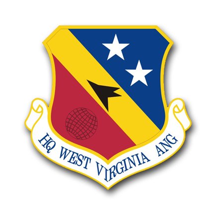 US Air Force Headquarters West Virginia Air National Guard Vinyl Decal Sticker Set - 3.8 Inch Military Emblem - 6 Pack for Cars, Laptops, Helmets & Military Gear