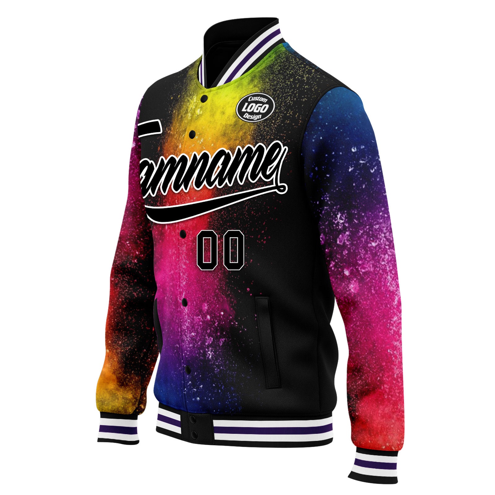 Custom Personalized Bomber Jacket with Full Snap - Varsity Letterman Style (FZ005 D025003 8) - Perfect for School Sports, Casual Wear & Gift Giving