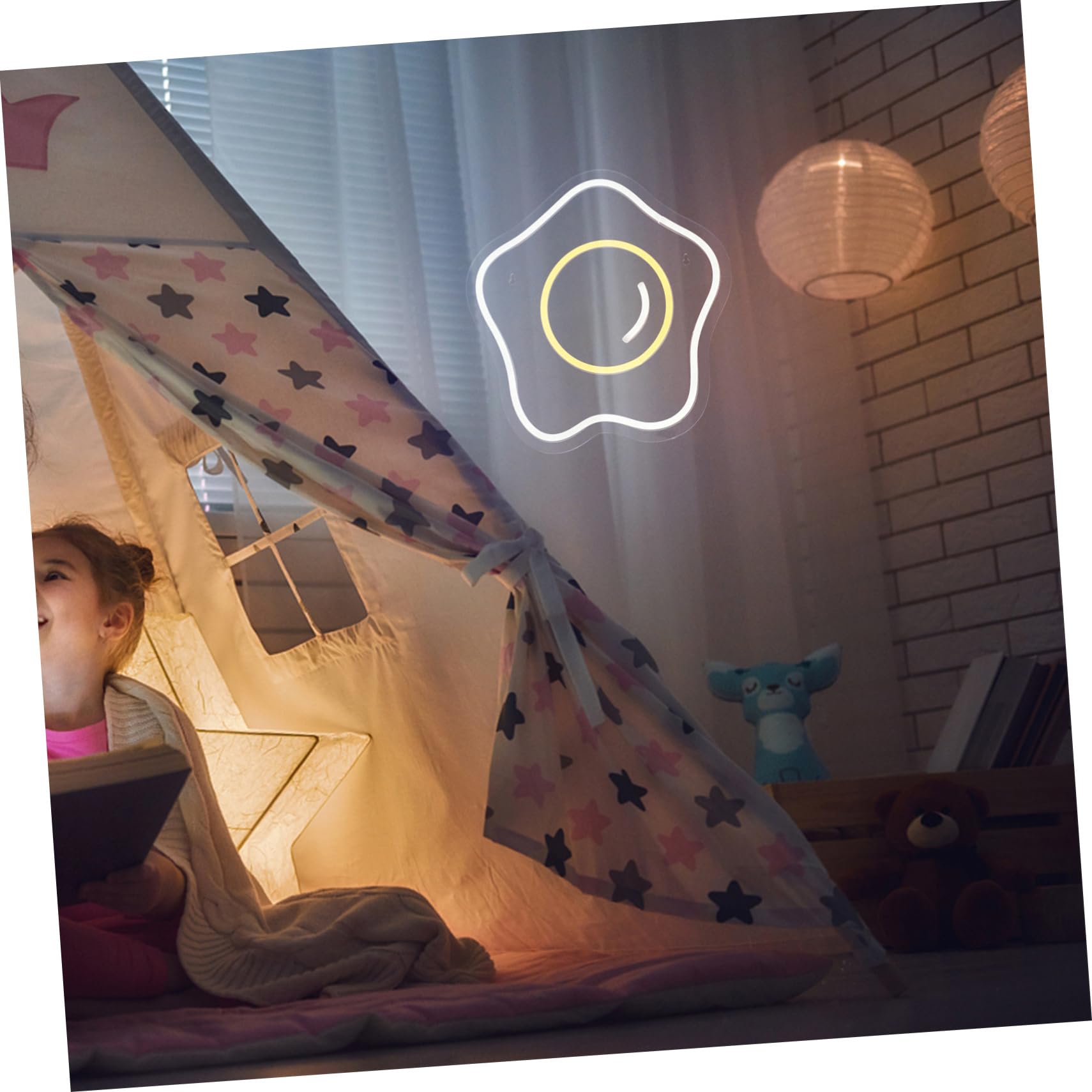 Artibetter LED Neon Sign Lamp - Fried Egg Shape Decorative Night Light for Home, Bedroom, Bar, Cafe - Soft Glow Mood Lighting for Wall Decor & Party Ambiance