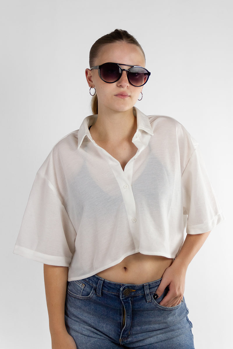 Ocn Women's Lina White Shirt (V8) - Perfect for Casual Outings, Office Wear & Summer Fashion