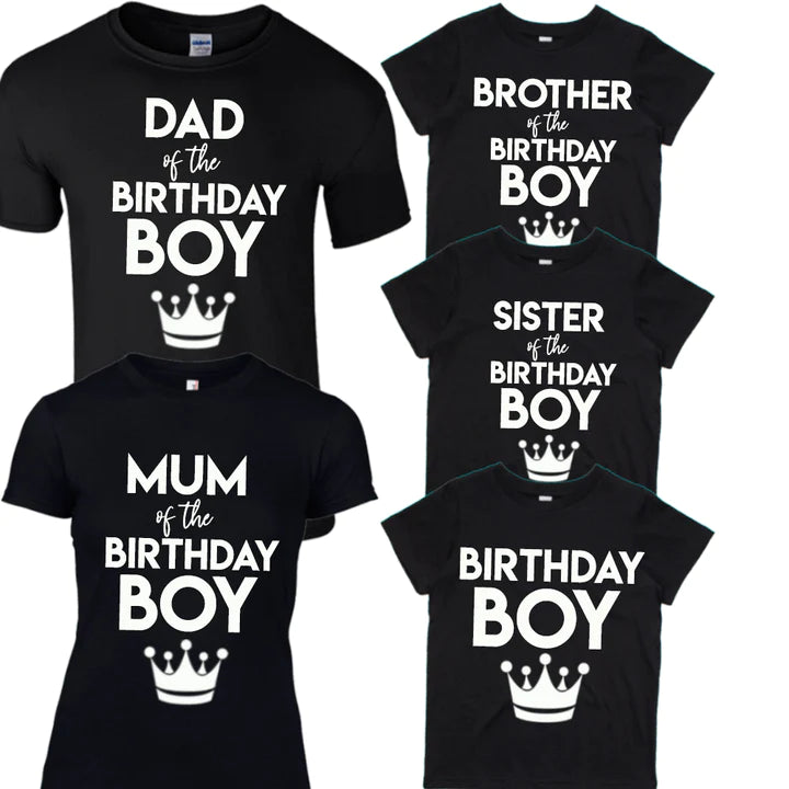CLR Family Birthday Boy Matching Black T-Shirts - Fun Family Outfits for Birthday Celebrations & Special Occasions
