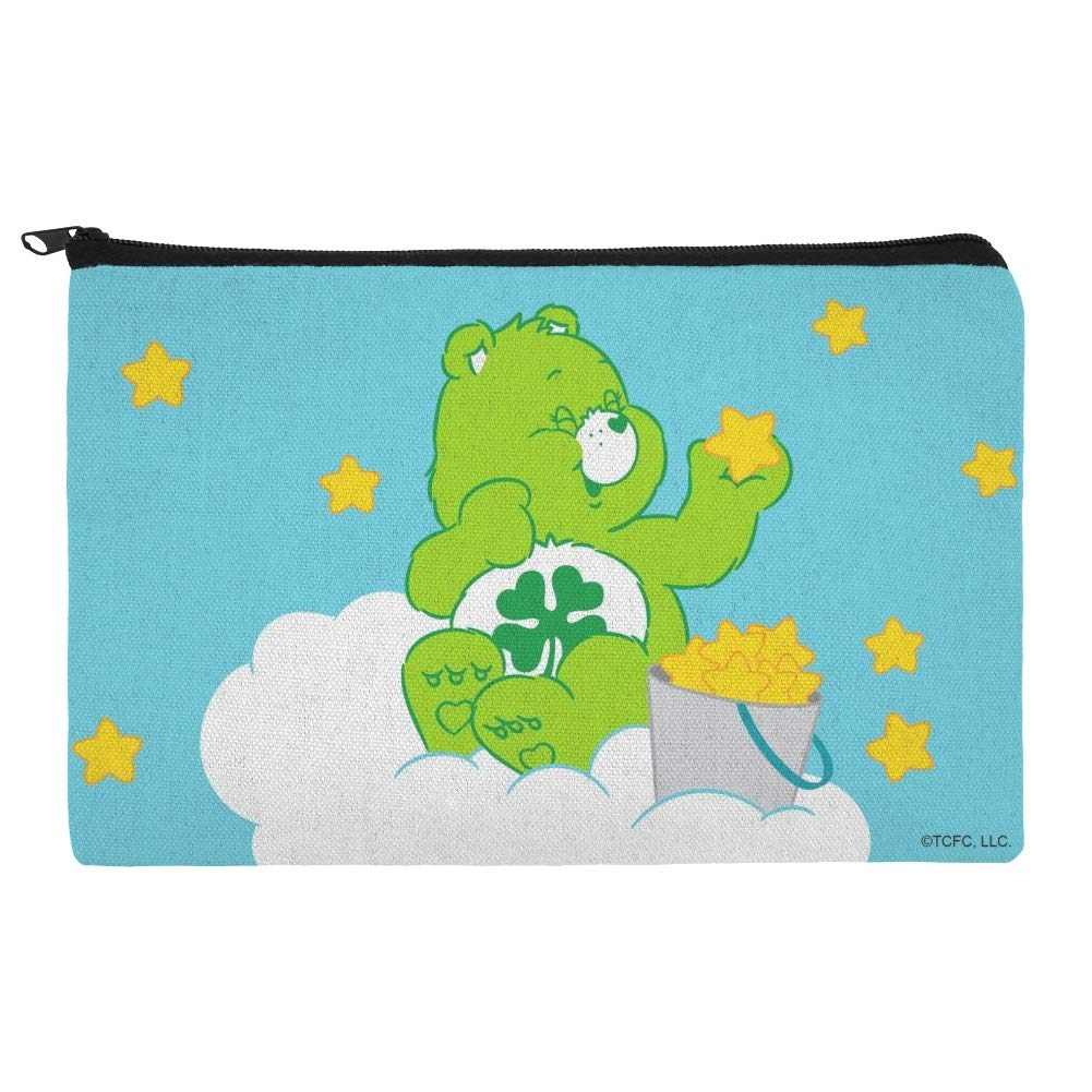 Care Bears Good Luck Bear Makeup Bag - Waterproof Cosmetic Organizer Pouch for Travel, Gym & Daily Essentials Storage (Pink) - Perfect for Makeup Brushes, Toiletries & School Supplies