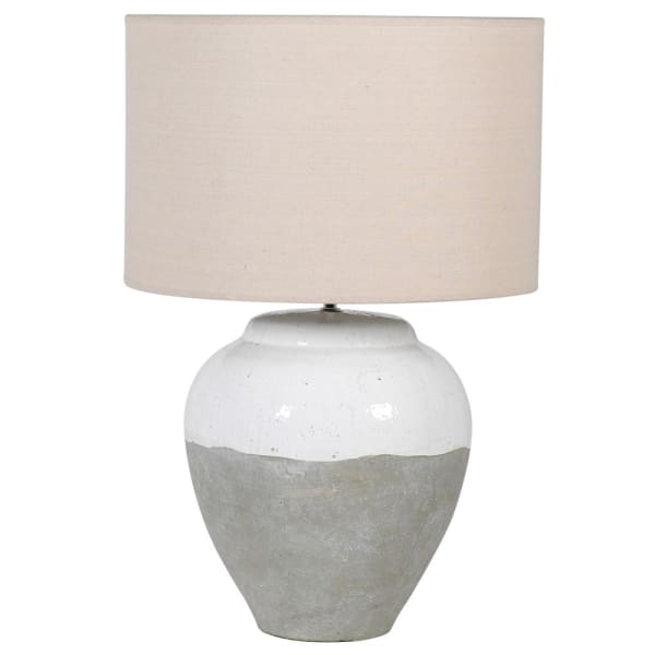 Andrea Modern Table Lamp with Linen Shade - Bedside Nightstand Lighting for Bedroom, Living Room & Office Decor