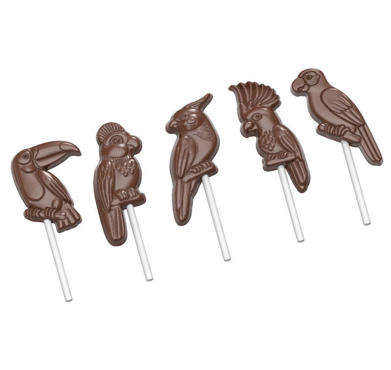 Exotic Birds Lollipop Chocolate Mold - DIY Candy Making Kit for Birthday Parties, Baby Showers & Holiday Treats