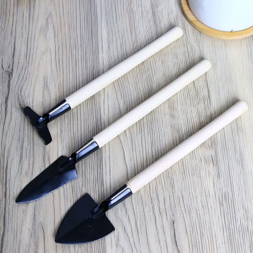 Baluue Mini Garden Tool Set with Wooden Handle - Small Hand Rake, Shovel & Planting Tools for Indoor Plants, Succulents & Herb Gardens | Perfect for Balcony Gardening, Home Planting & DIY Projects