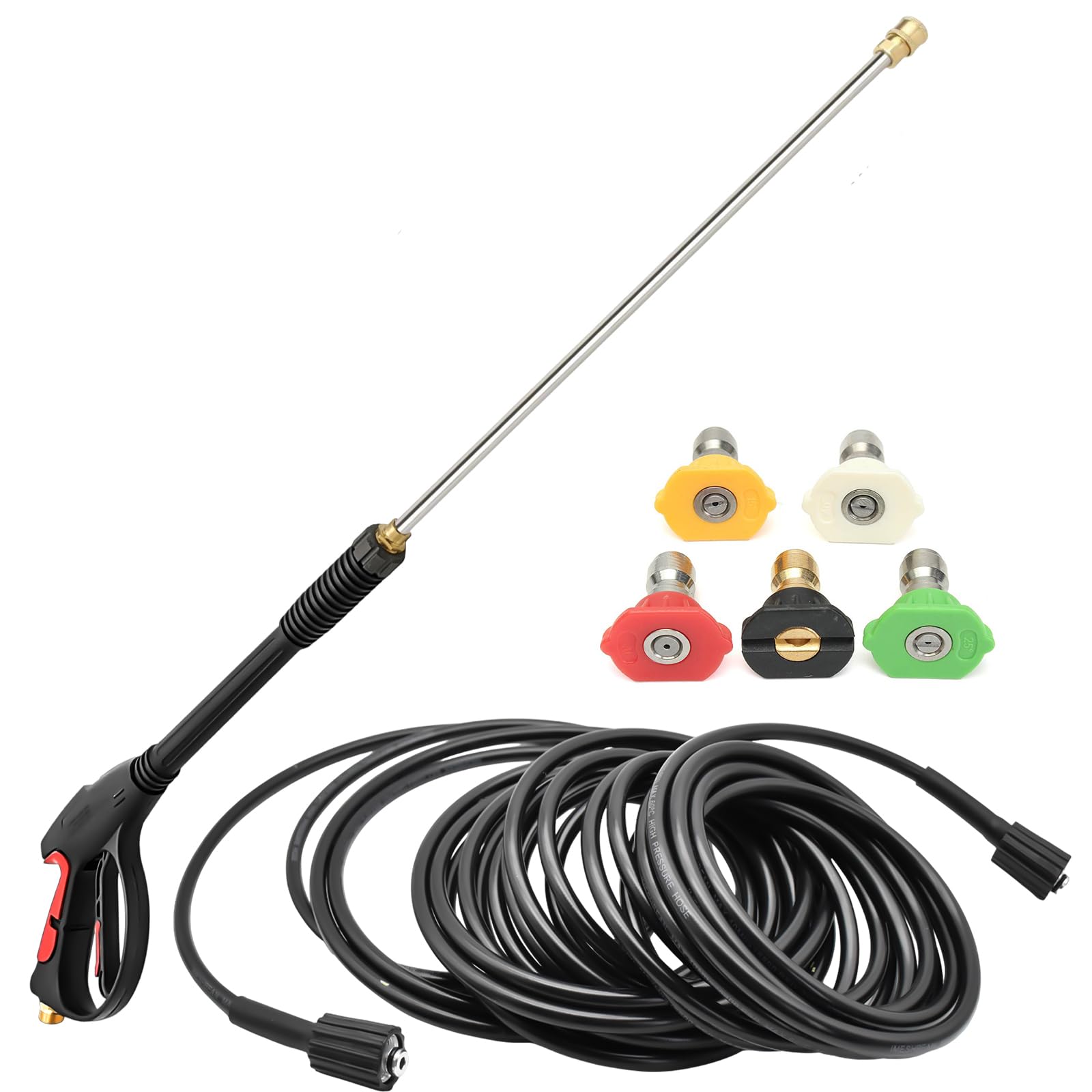 4000PSI Pressure Washer Gun Kit with 26FT Hose & Extension Wand - M22 Fitting, 5 Nozzle Tips for Gas/Electric Power Washers - 40