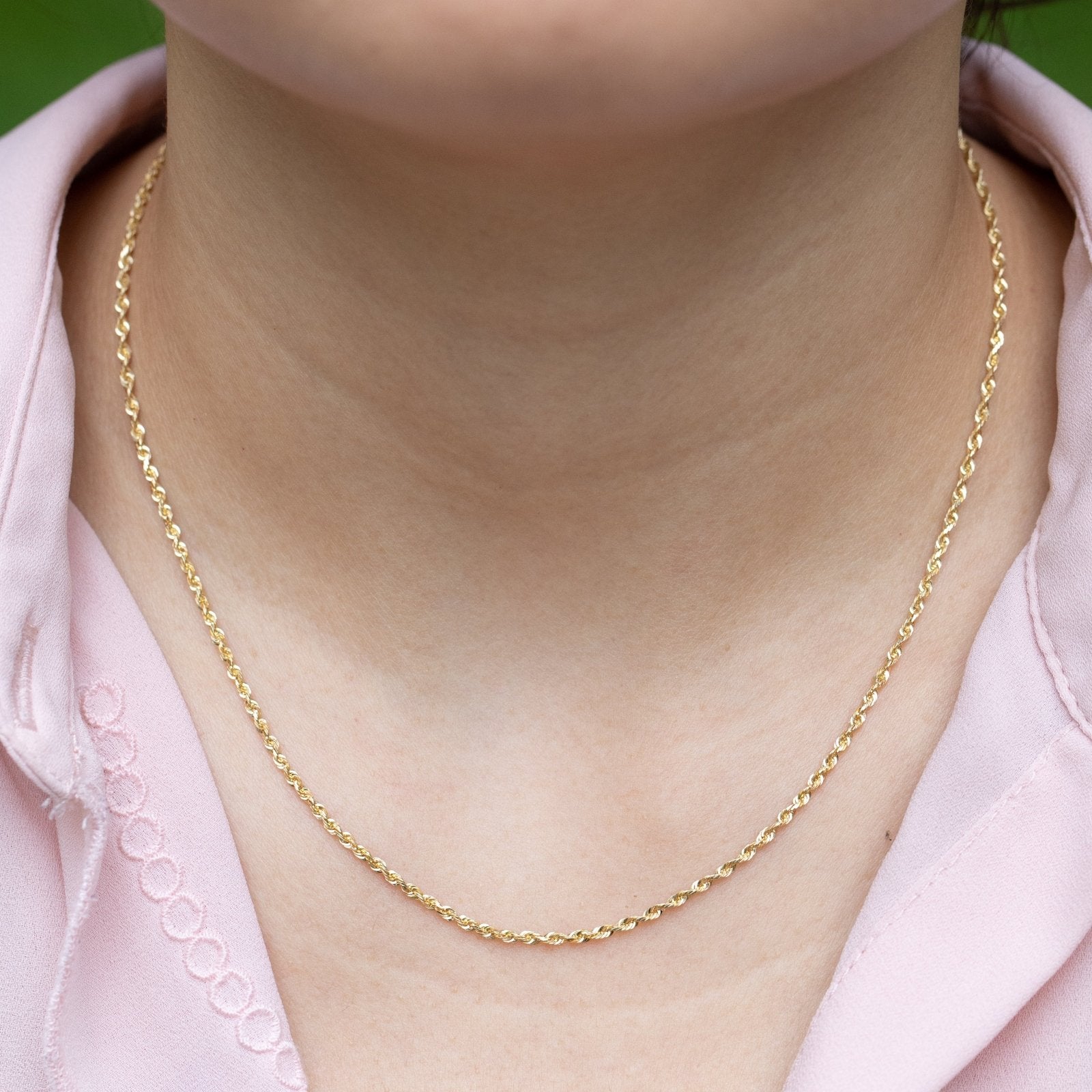 10k Yellow Gold Classic Rope Chain Necklace for Women - Elegant Layering Jewelry for Everyday Wear, Date Nights & Special Occasions