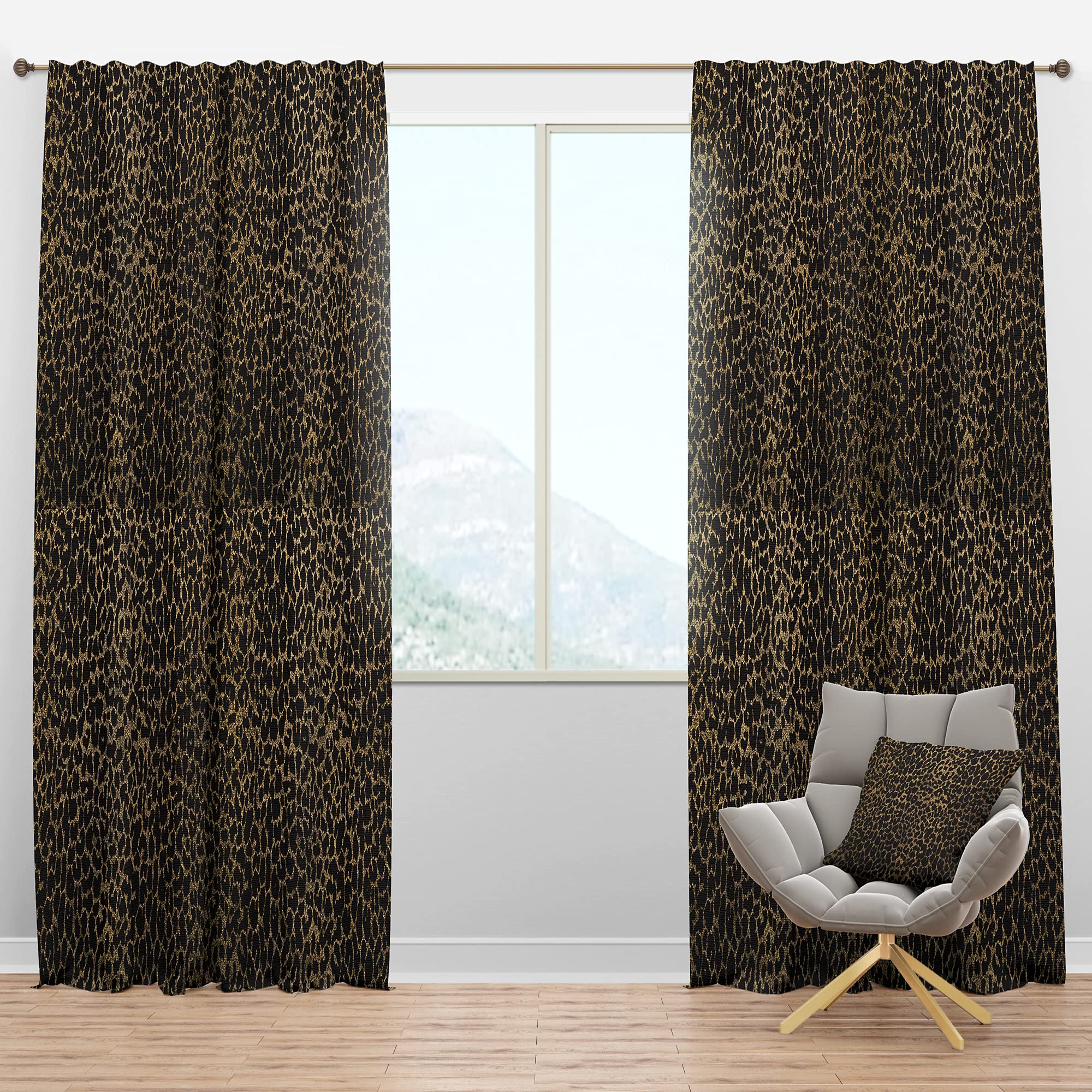 DesignQ Blackout Curtains - Leopard Print Thermal Insulated Window Drapes for Bedroom & Living Room (52x63 Inches, Single Panel) - Perfect for Home Decor, Light Blocking & Energy Efficiency
