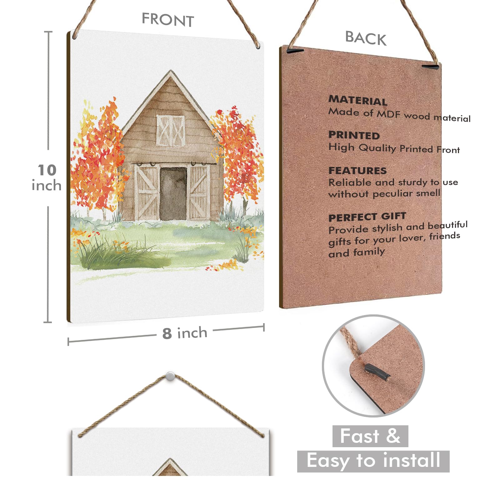 Rustic Maple Leaves Wood Sign - Fall Decor for Home & Farmhouse | Seasonal Wall Art