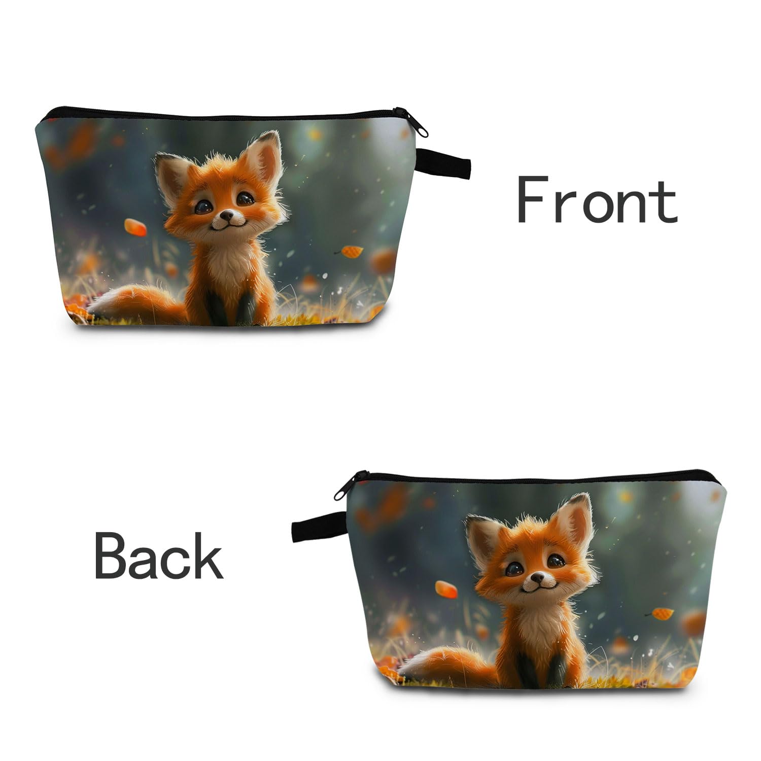 Cute Fox Makeup Bag for Women - Travel Toiletry Pouch for Cosmetics & Essentials
