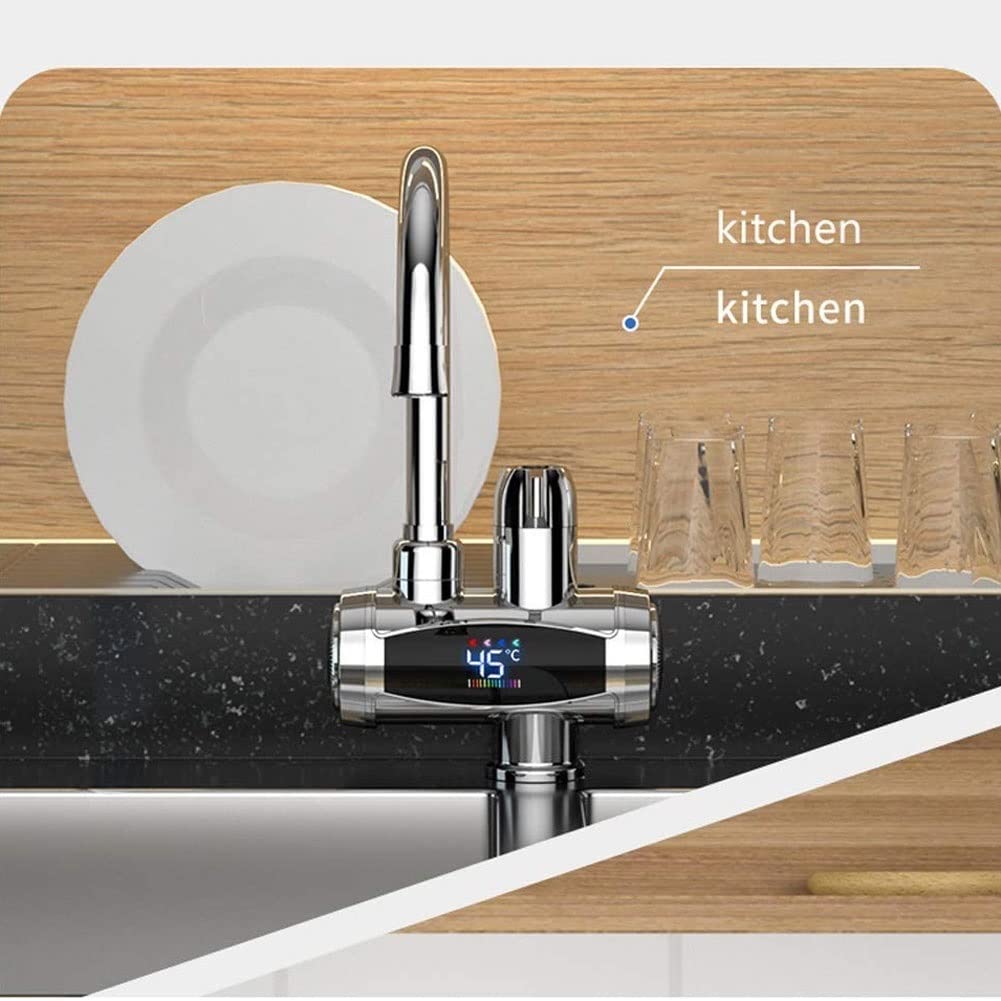 220V Instant Electric Water Heater with LED Digital Display - 3 Second Tankless Hot Water Faucet for Kitchen, Fast Heating | Perfect for Coffee, Tea, Cooking & Dish Washing